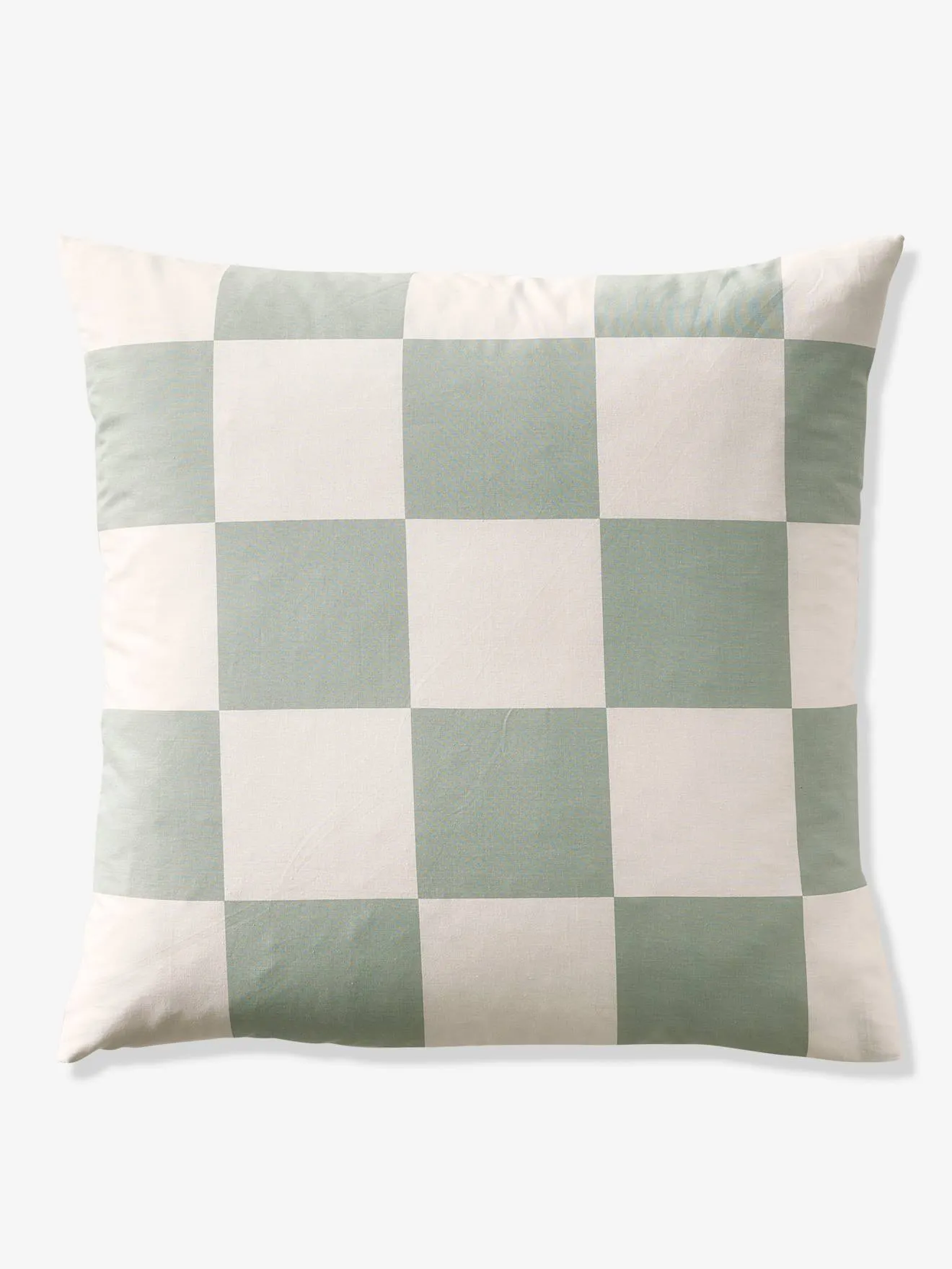 Duvet Cover + Pillowcase Set for Children, with Recycled Cotton Content, Damier Freestyle - chequered green