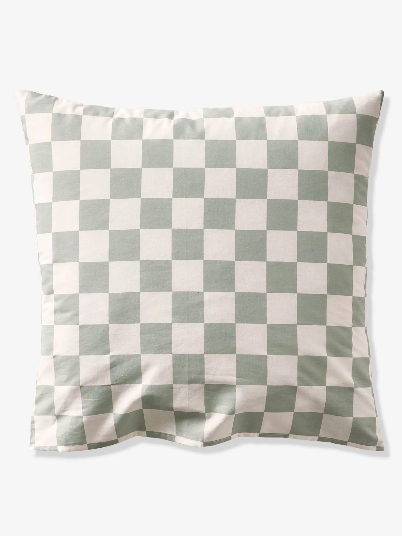 Duvet Cover + Pillowcase Set for Children, with Recycled Cotton Content, Damier Freestyle - chequered green