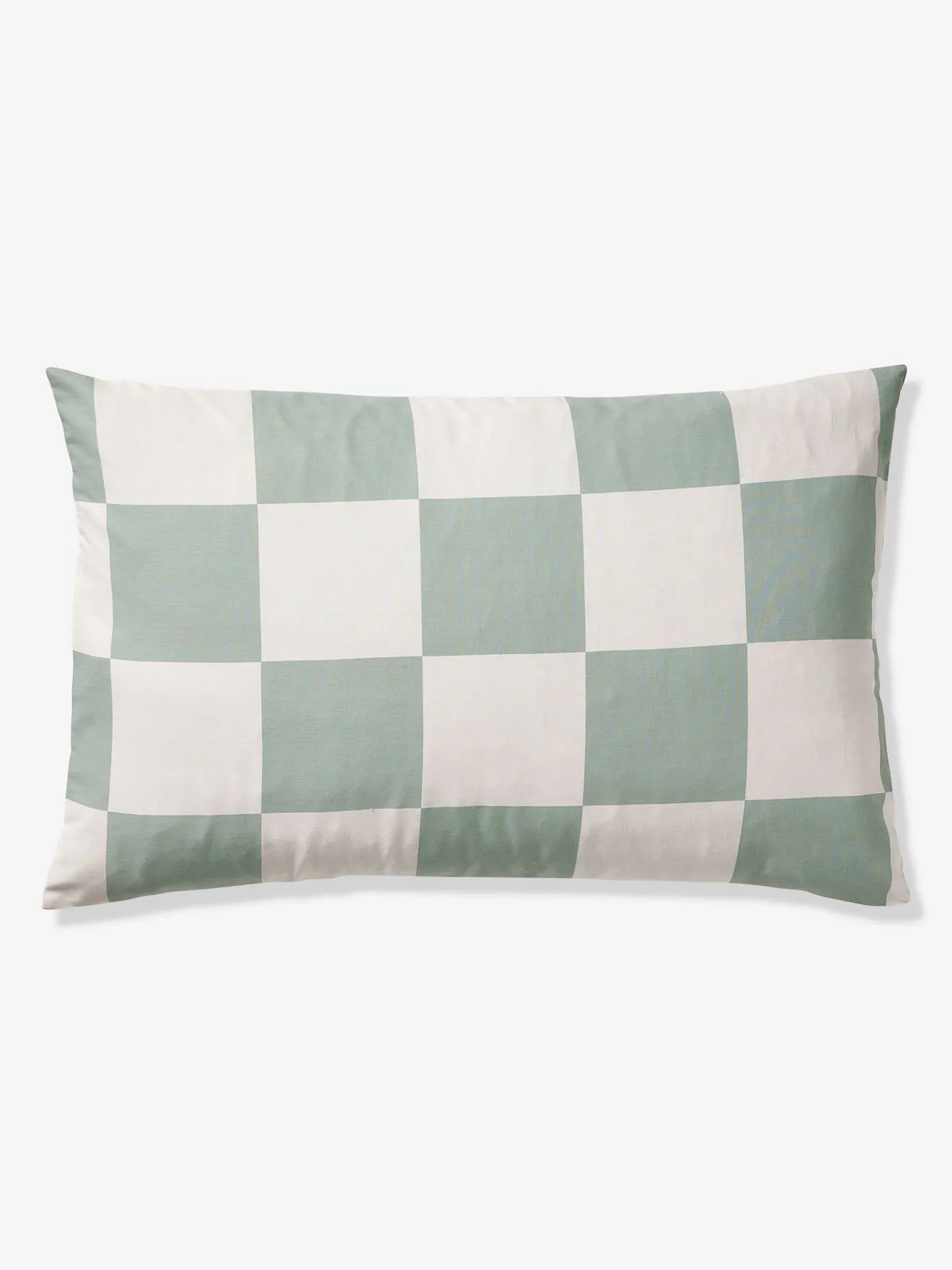 Duvet Cover + Pillowcase Set for Children, with Recycled Cotton Content, Damier Freestyle - chequered green