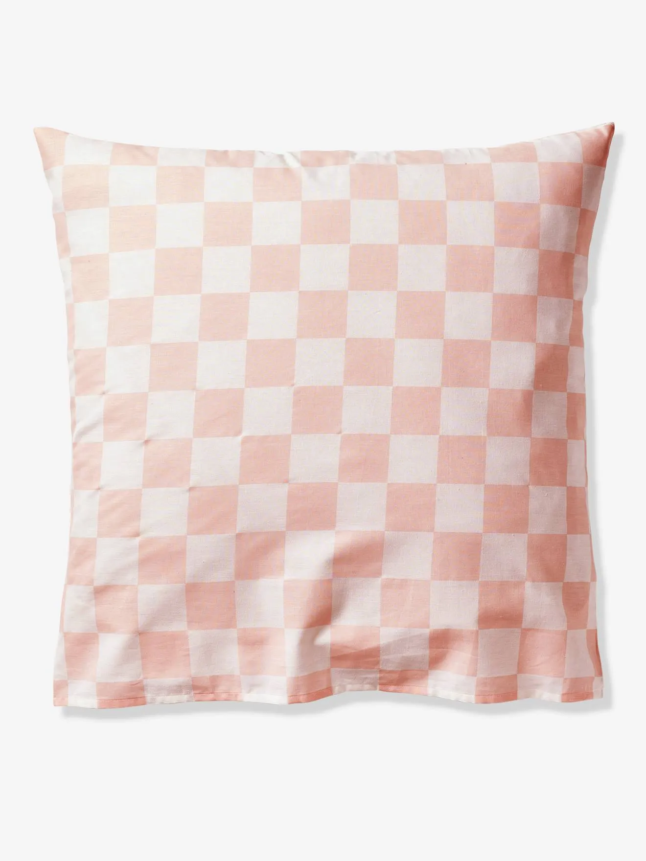 Duvet Cover + Pillowcase Set for Children, with Recycled Cotton Content, Damier Good Vibes - chequered pink