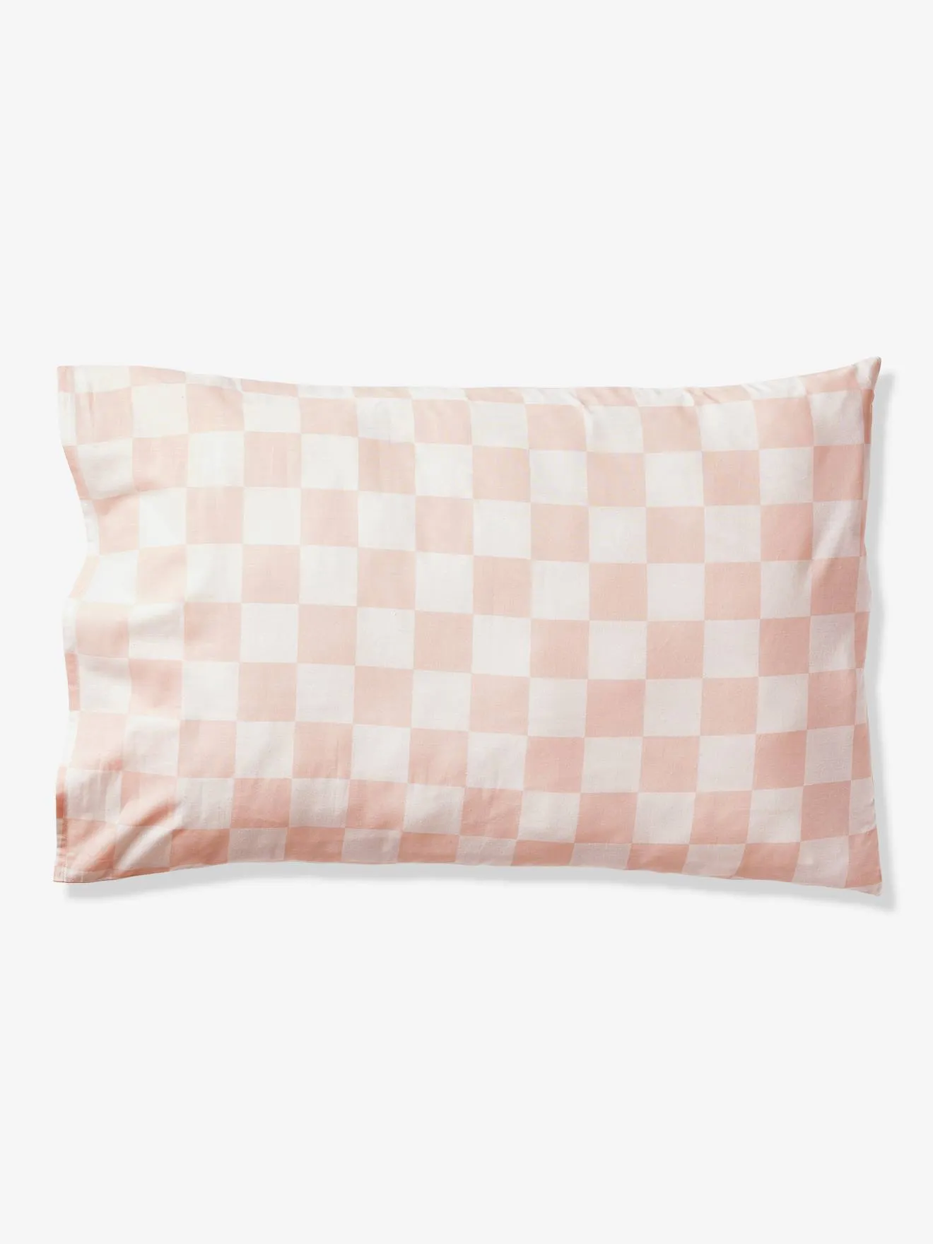 Duvet Cover + Pillowcase Set for Children, with Recycled Cotton Content, Damier Good Vibes - chequered pink