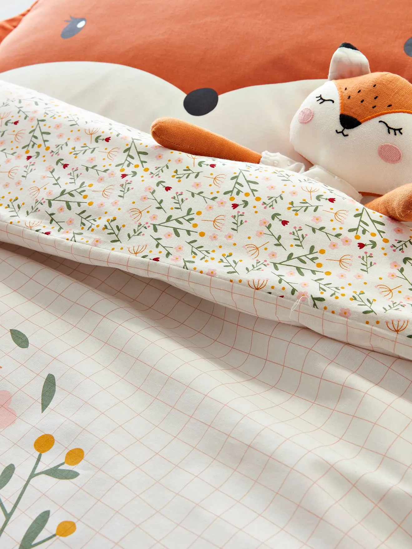 Duvet Cover for Babies, Little Flowers Theme - white