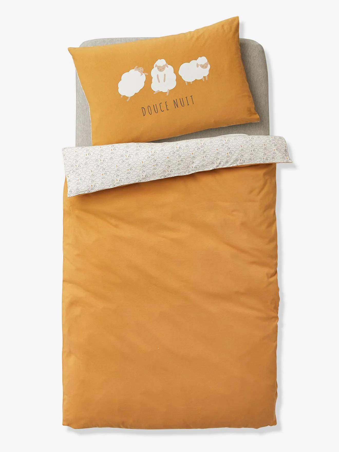 Duvet Cover for Baby, Little Lamb - dark yellow