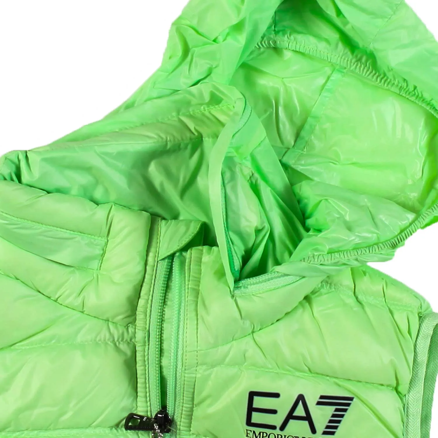 Ea7 Green Core Identity Boy Vest With Black Ea7 Logo