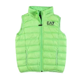 Ea7 Green Core Identity Boy Vest With Black Ea7 Logo