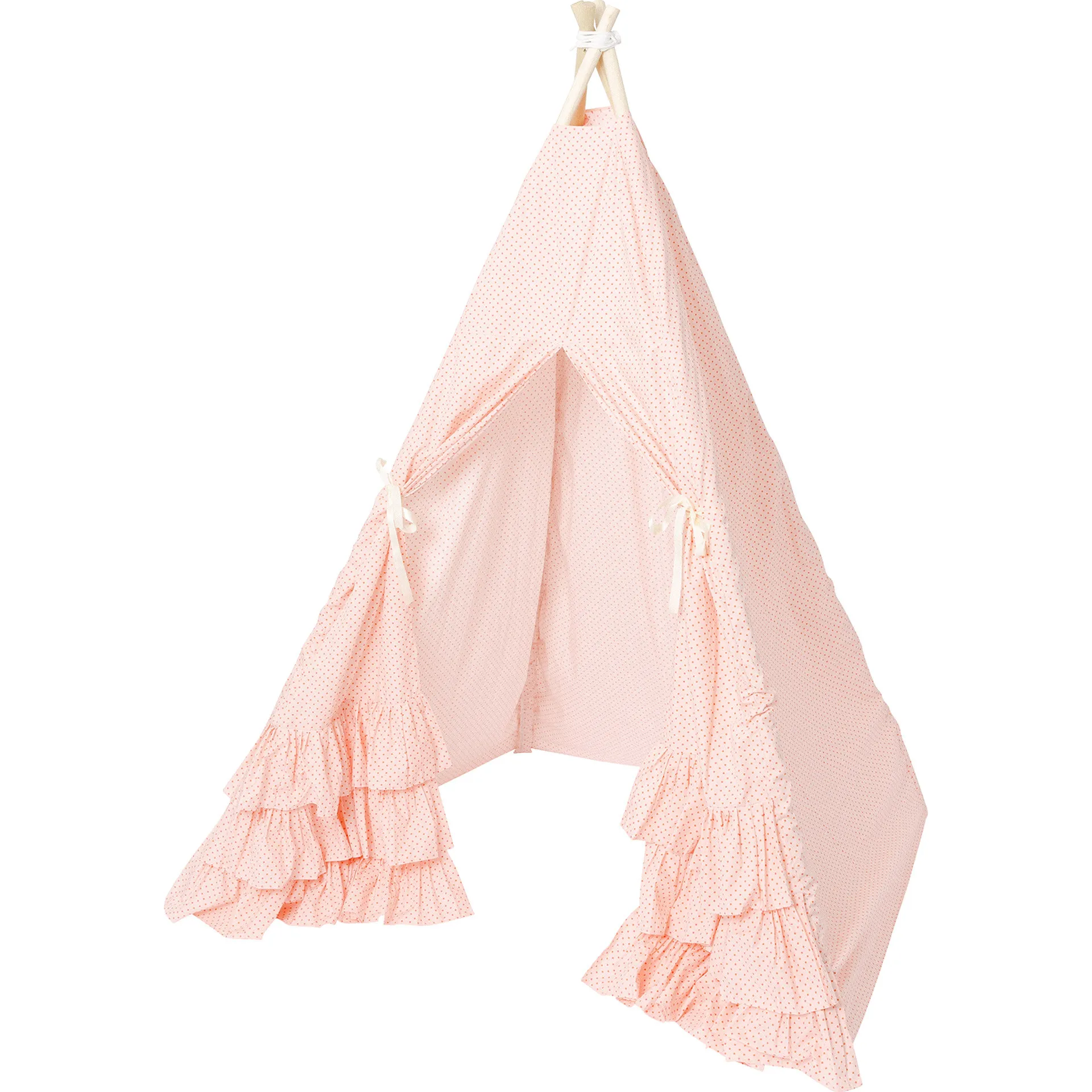 E&E Eloise Play Tent, Blush/Red Swiss Dot