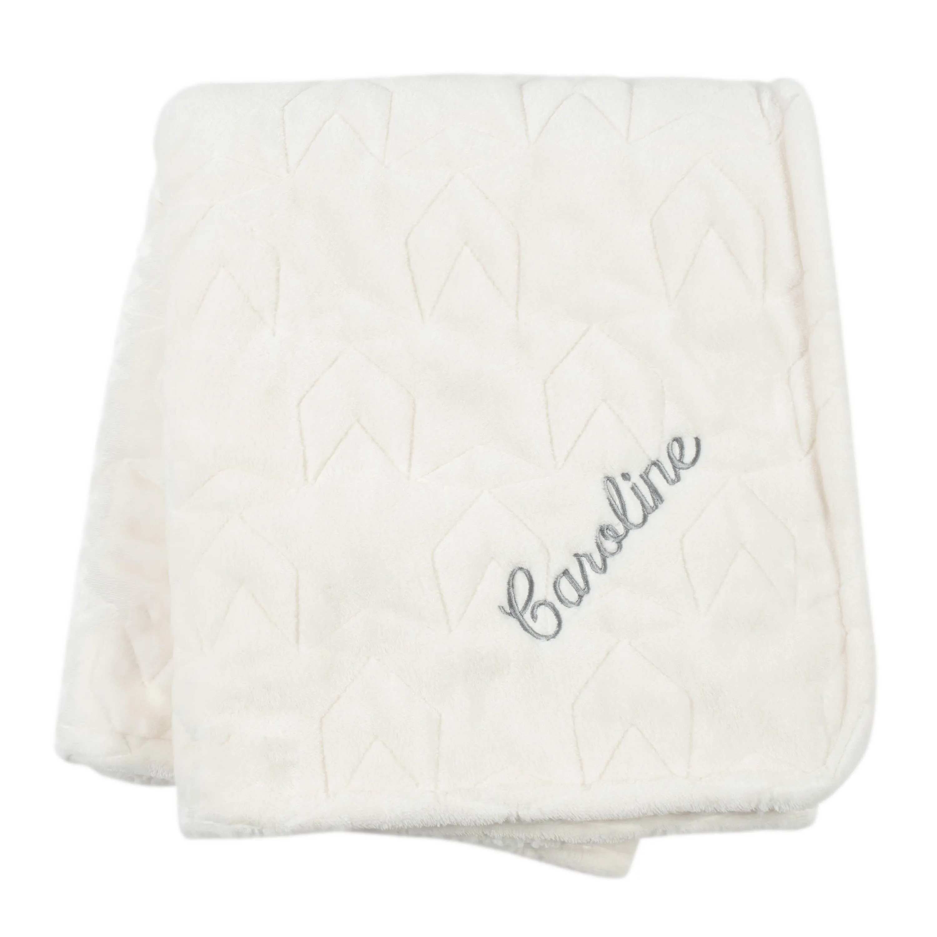 Embroidered Star Luxury Blanket in Ivory