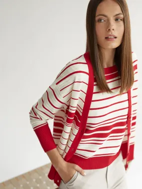 Escorpion ASYMMETRIC STRIPES V-NECK CARDIGAN