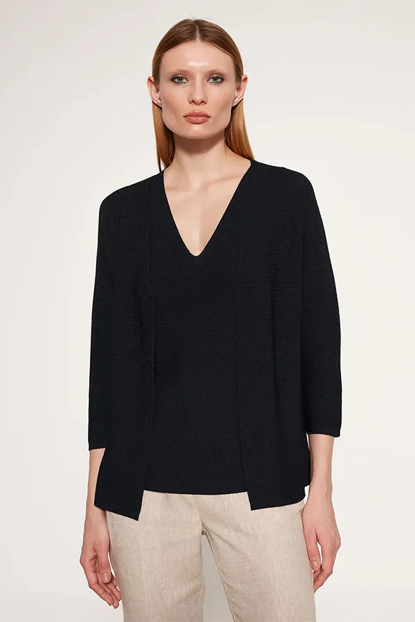 Escorpion BLACK BASIC 3/4 SLEEVE CARDIGAN