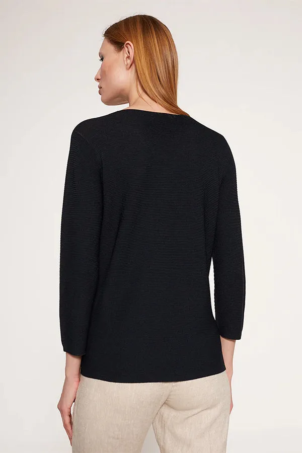 Escorpion BLACK BASIC 3/4 SLEEVE CARDIGAN