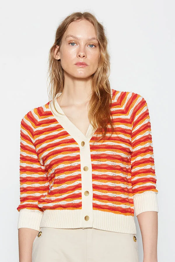 Escorpion STRIPED 3/4 SLEEVE CARDIGAN