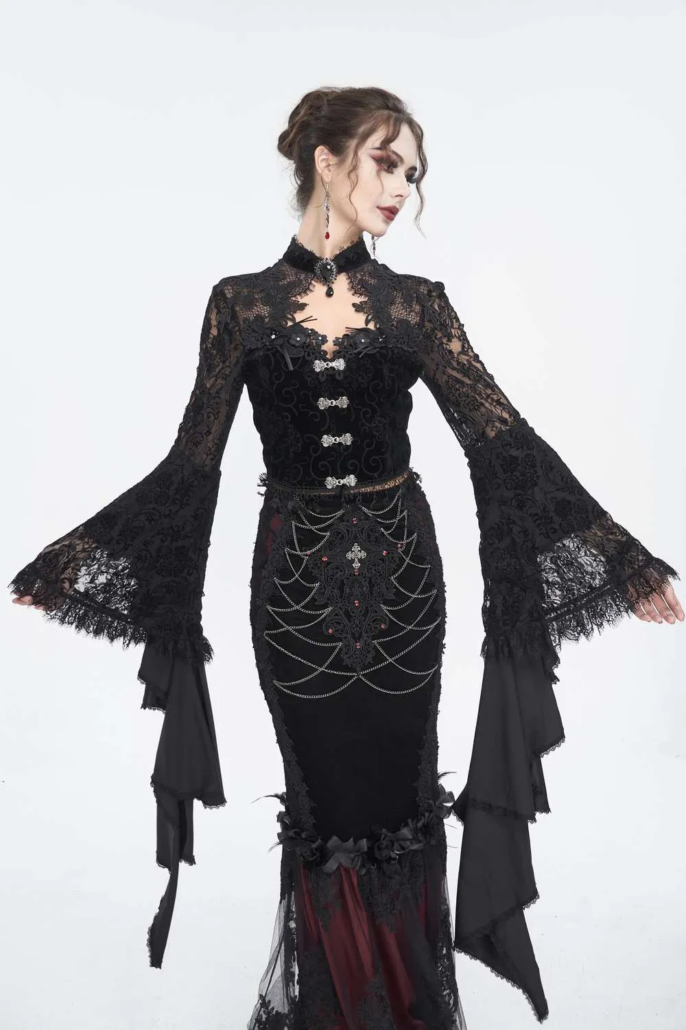 Eva Lady - Gothic lace jacket with flared sleeves ECT014 | Dark Ages