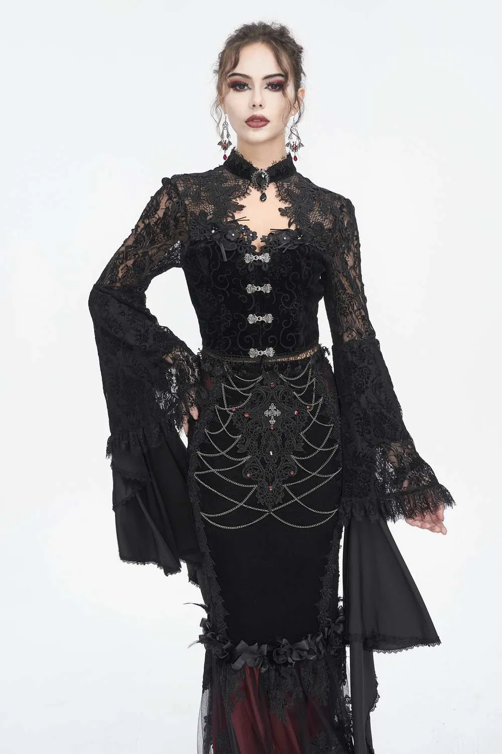 Eva Lady - Gothic lace jacket with flared sleeves ECT014 | Dark Ages