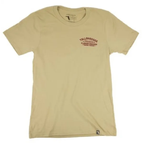 Florida Cracker Trading Co. Men's Tan FSU Helmet Short Sleeve T-Shirt