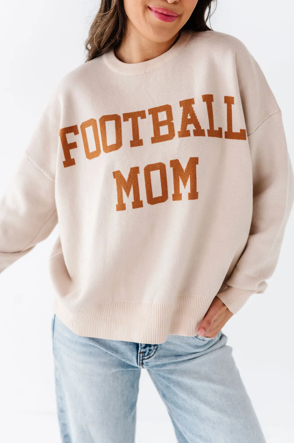 Football Mom Jacquard Sweater