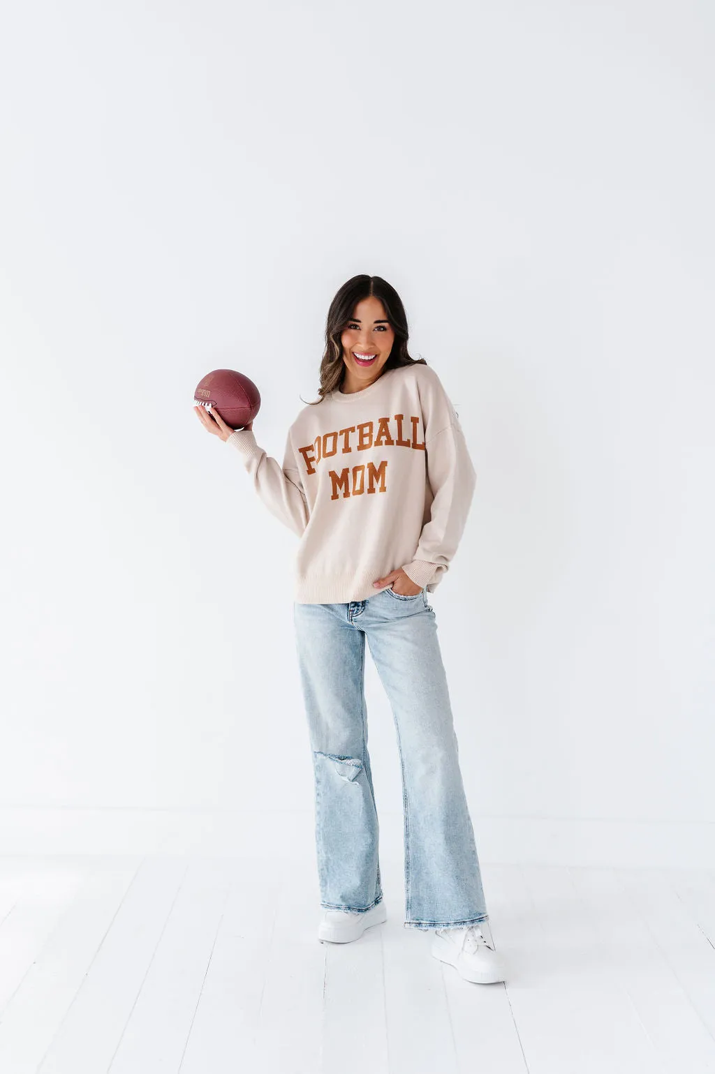 Football Mom Jacquard Sweater