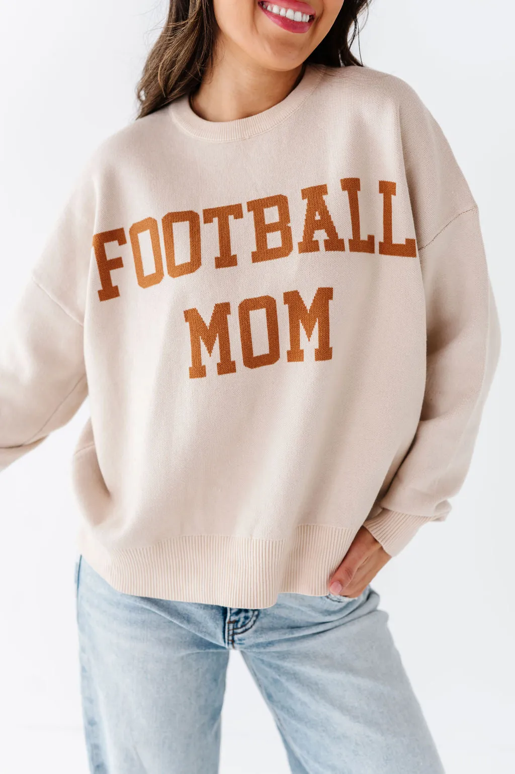 Football Mom Jacquard Sweater