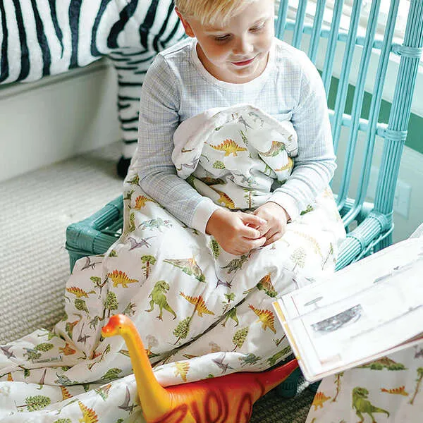 Fort Weekend The Dinosaur Print Sleeping Bag, White & Multicolors