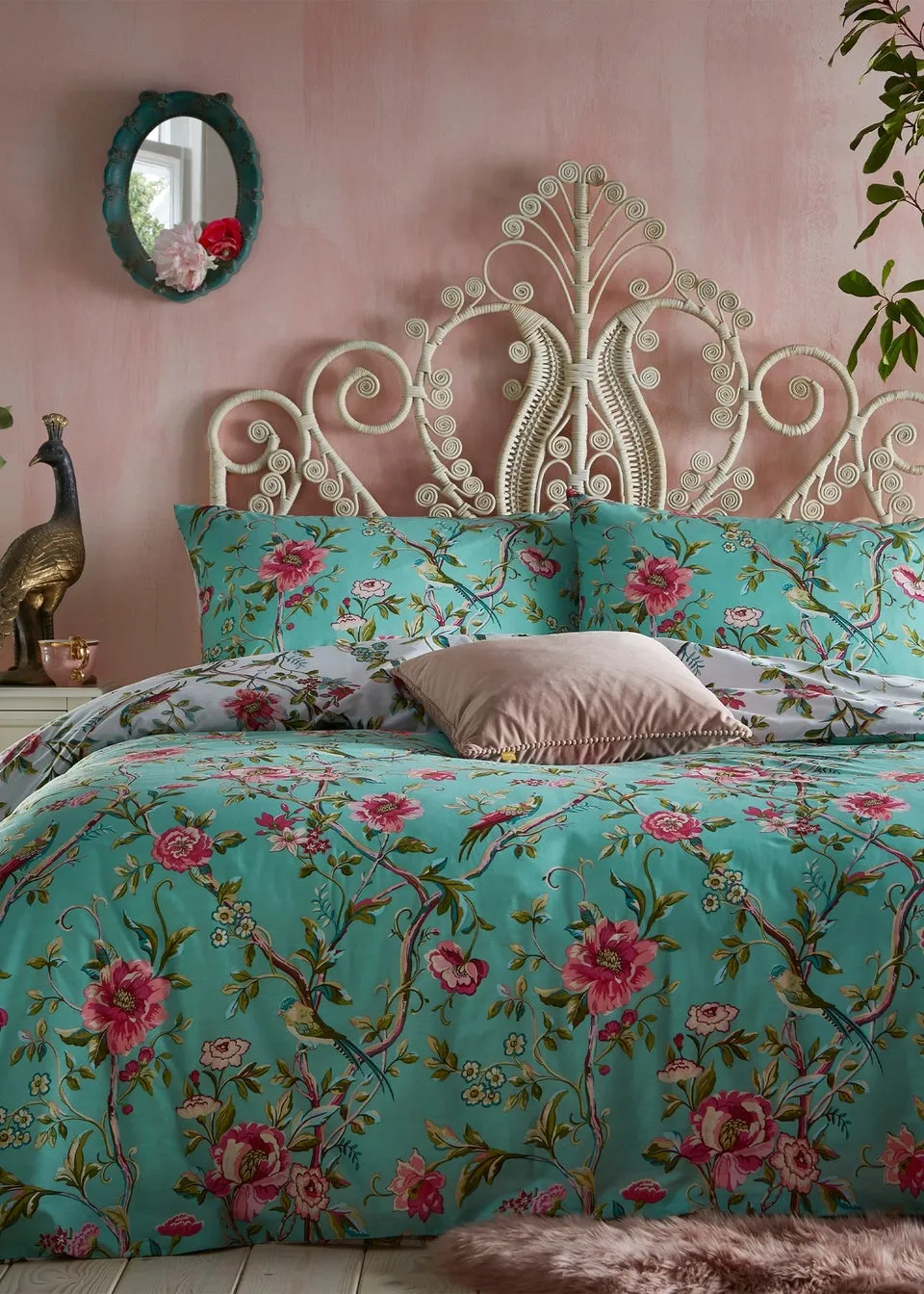 furn. Vintage Chinoiserie Floral Duvet Cover Set