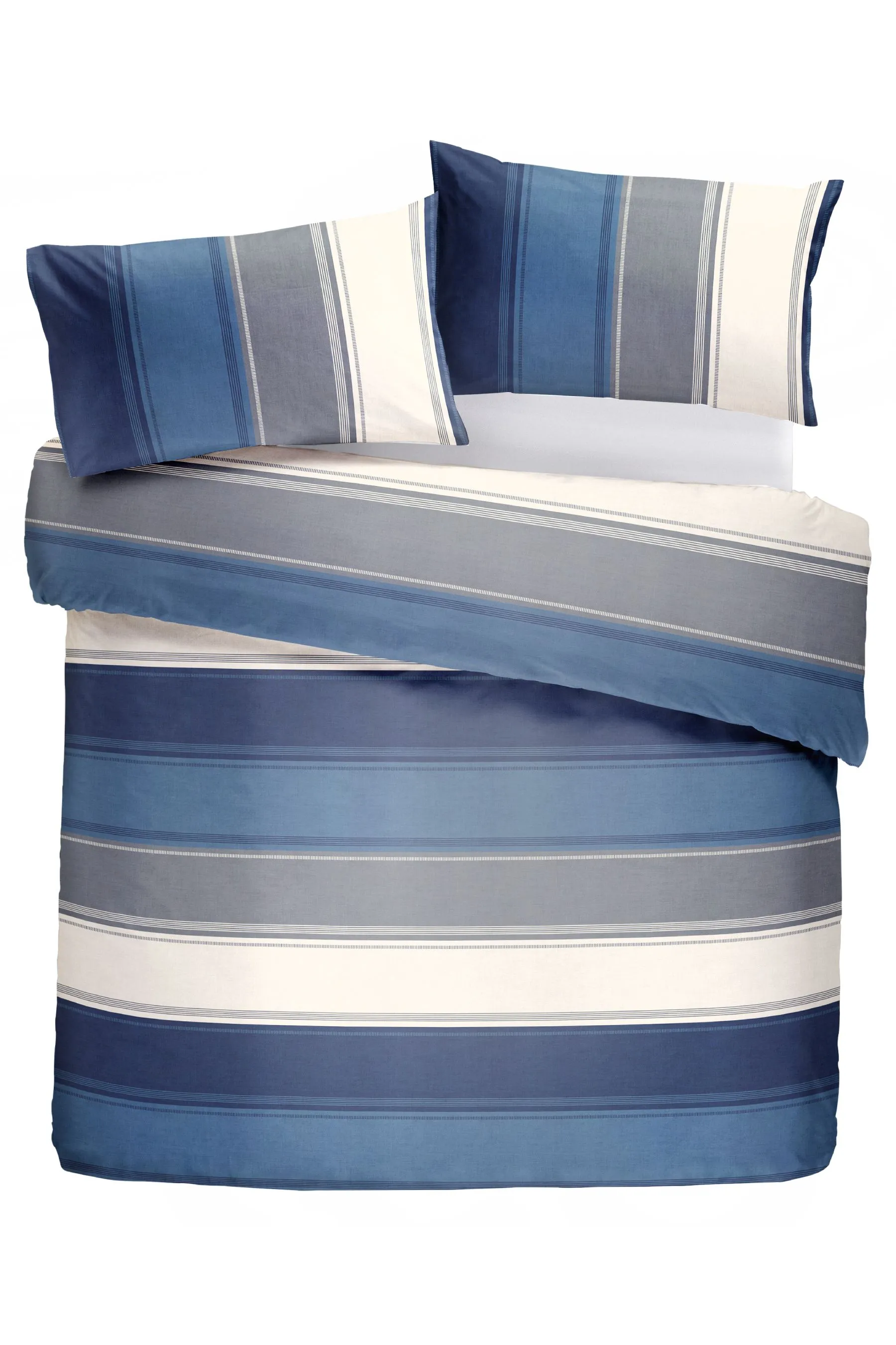 Fusion Blue/Beige Betley Duvet Cover and Pillowcase Set