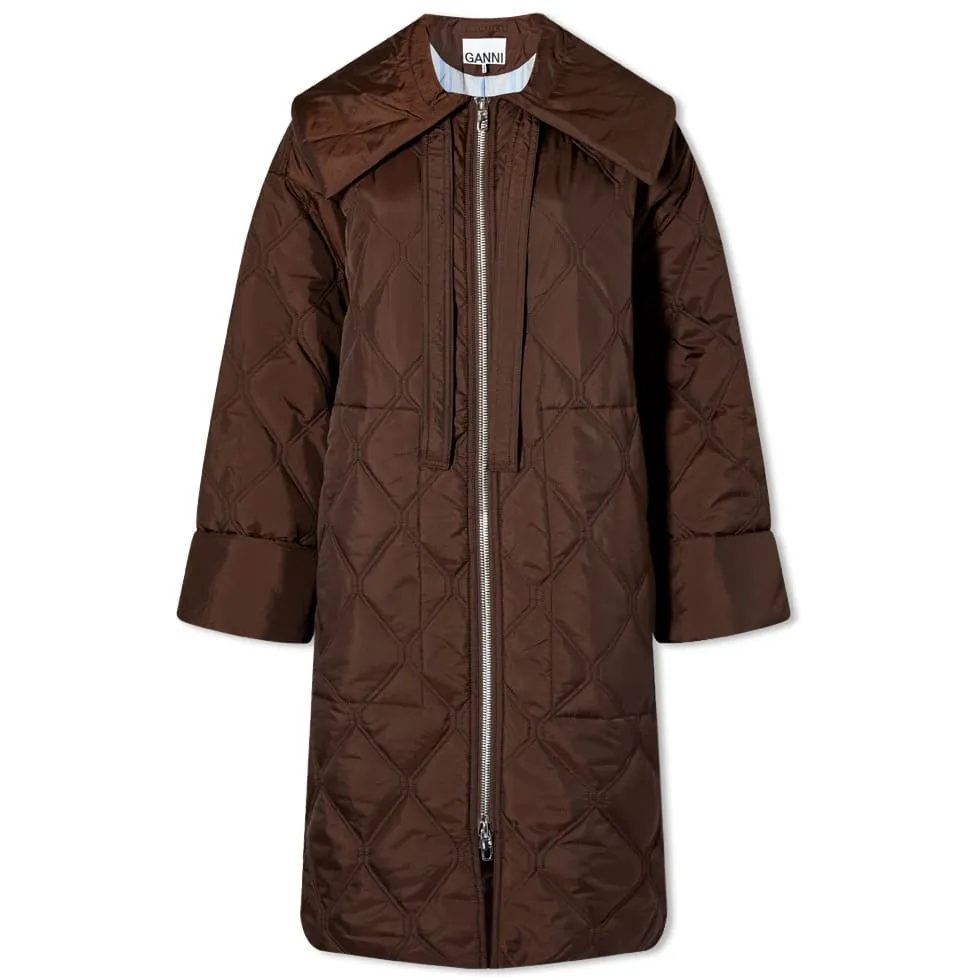 GANNI Ripstop Quilt CoatMole