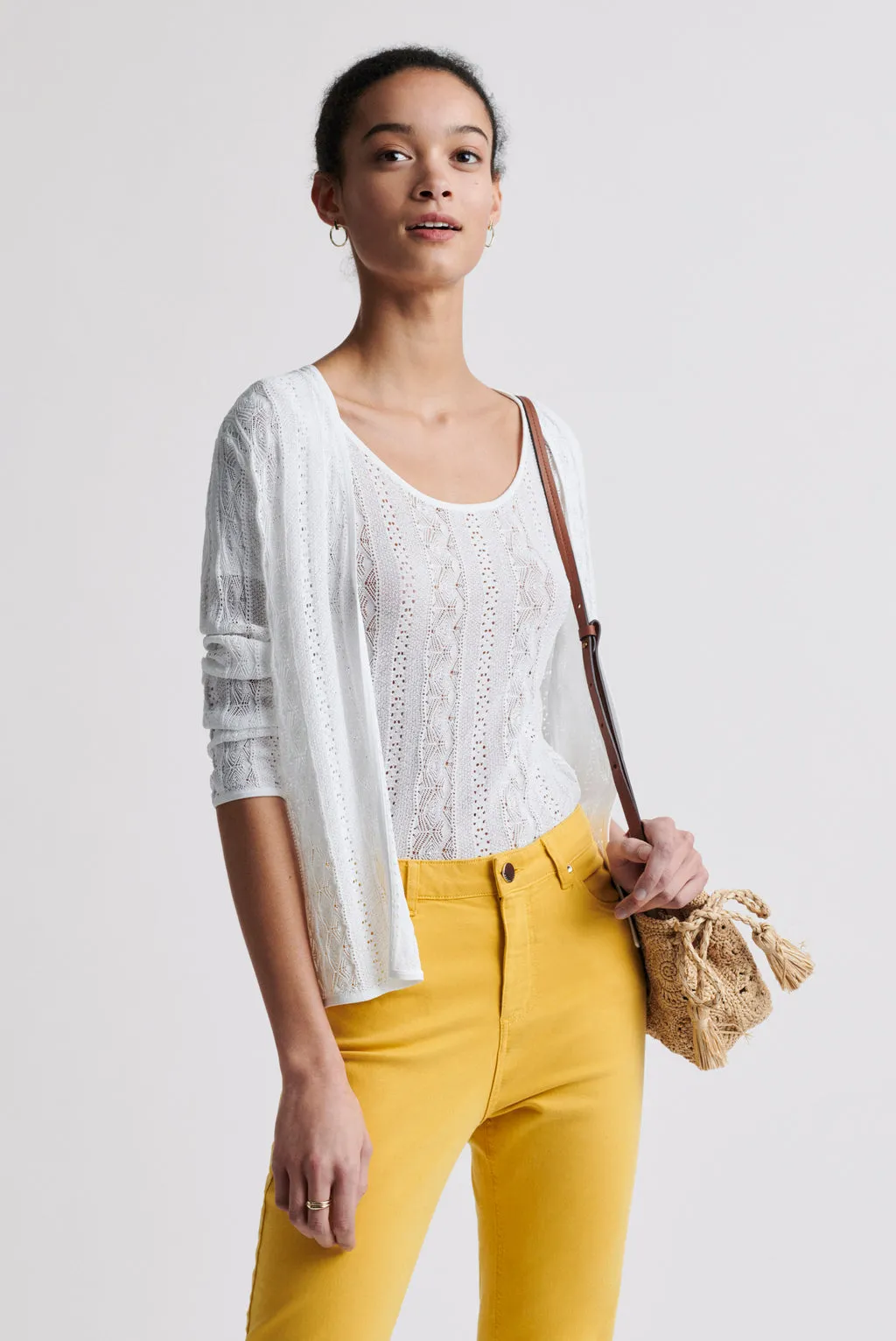 Gerard Darel & PabloERNESTA LIGHT OPENWORK KNIT CARDIGAN