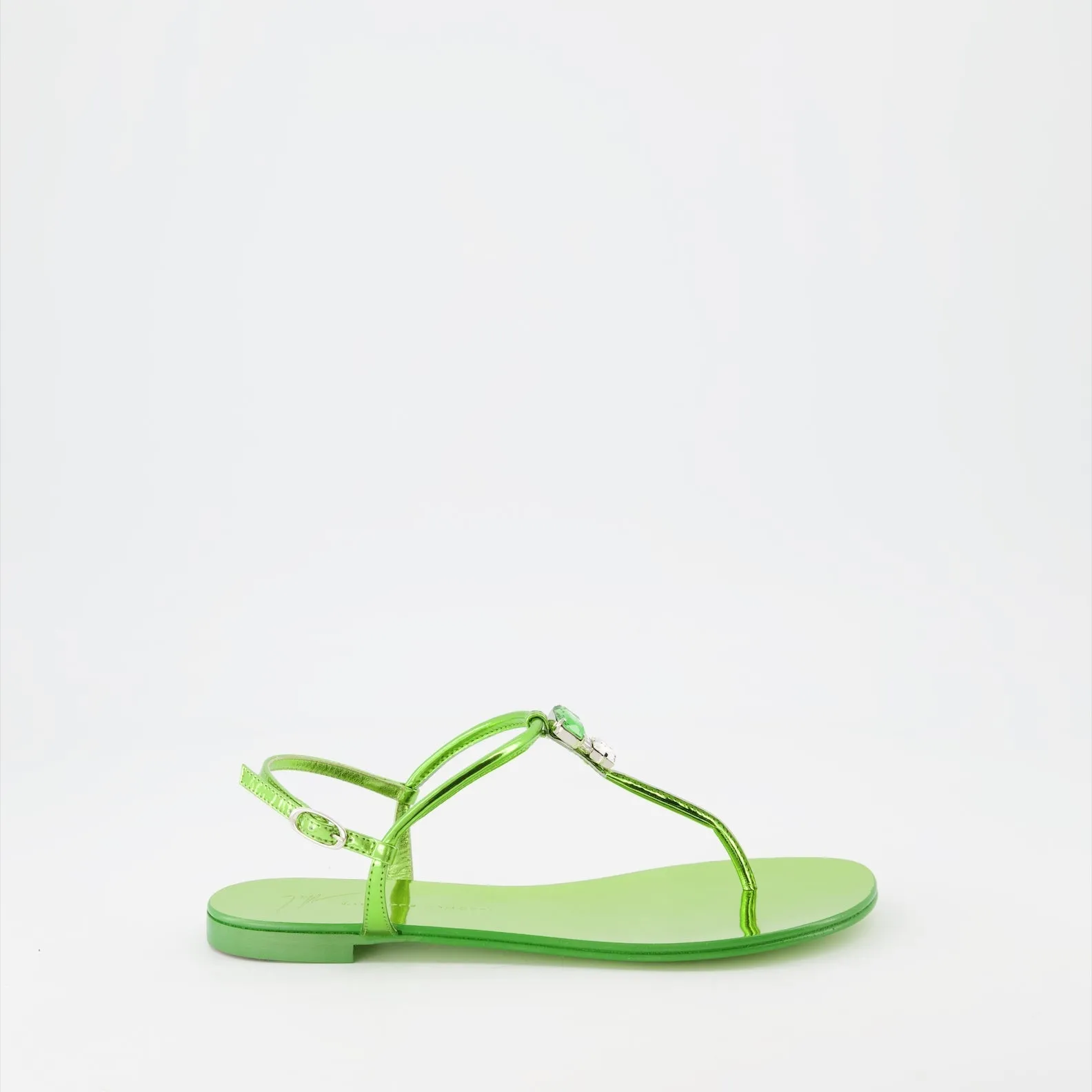 Green Leather Sandals