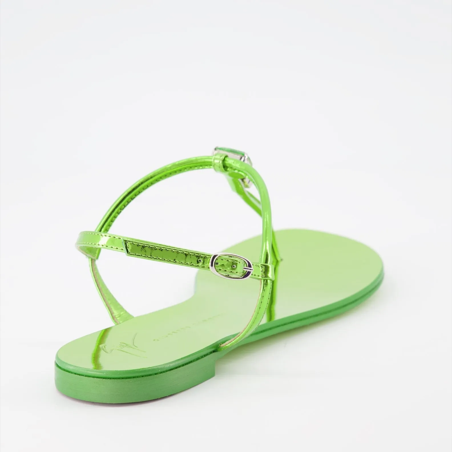 Green Leather Sandals