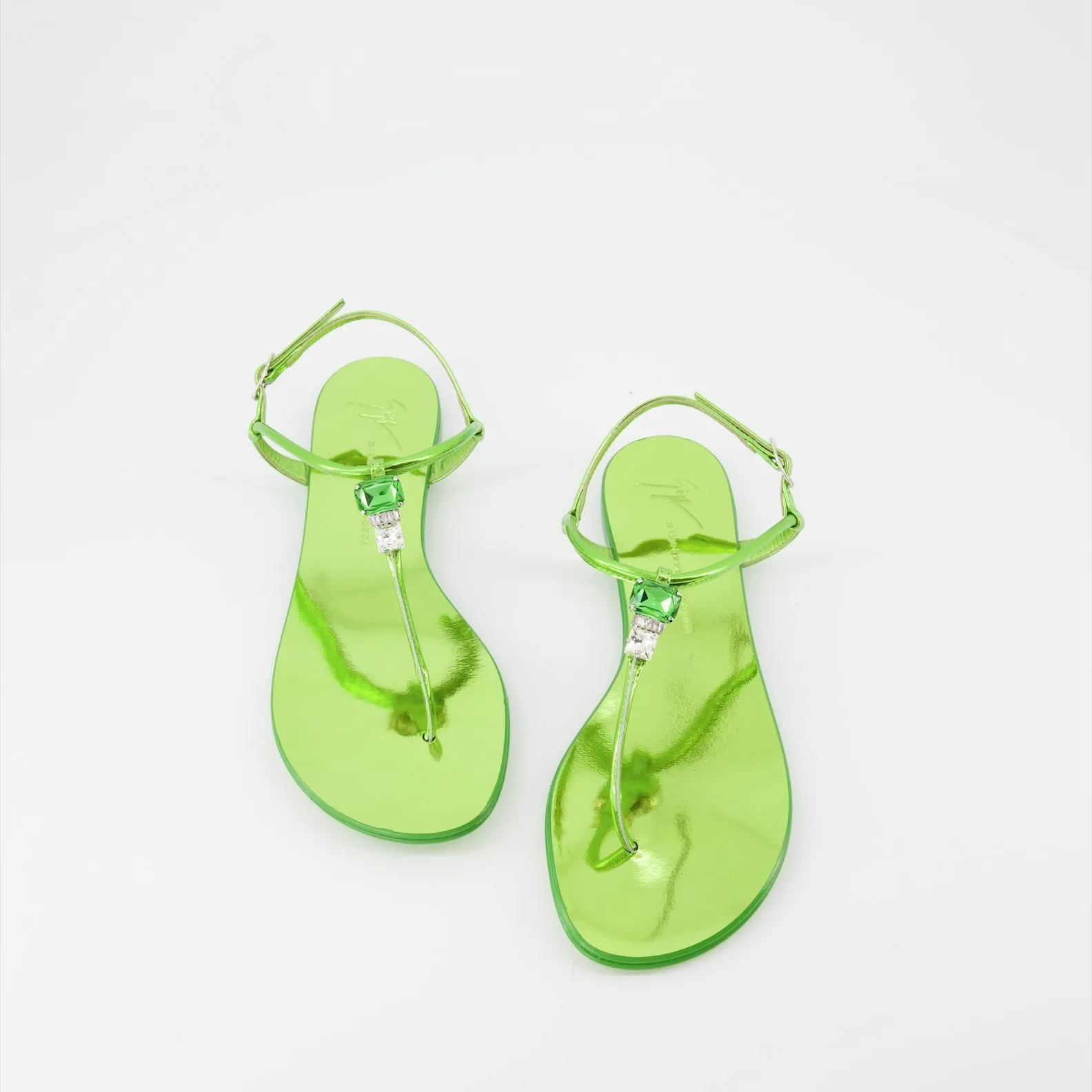 Green Leather Sandals