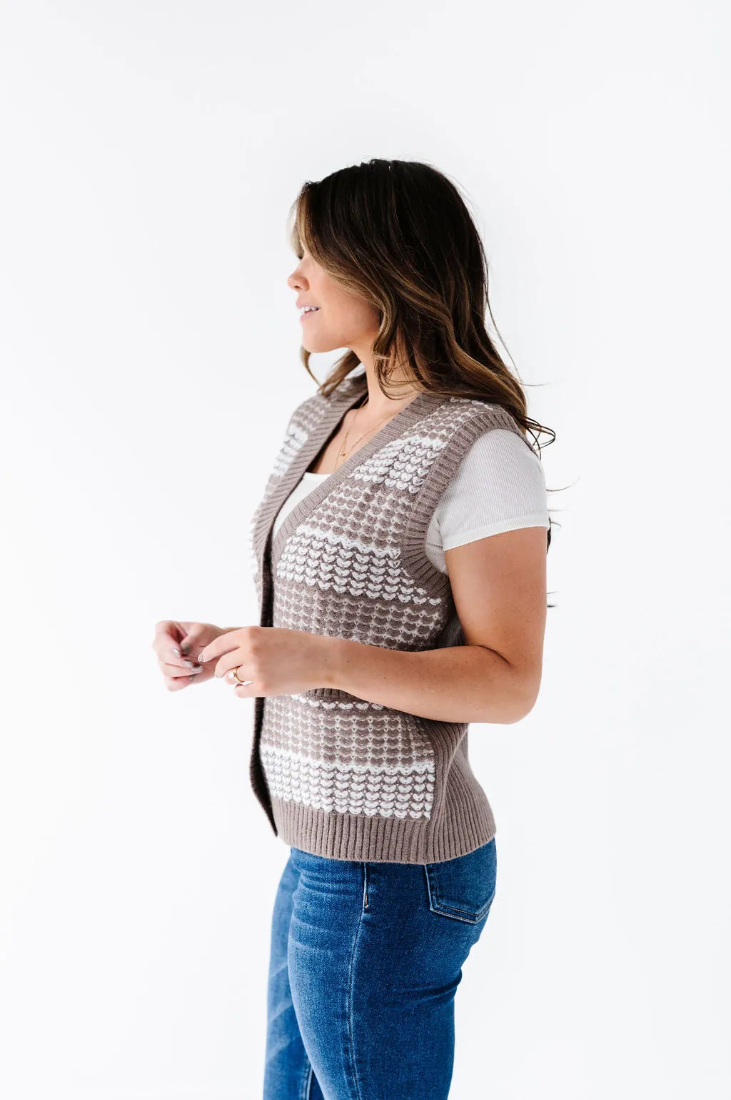 Gwyneth Textured Sweater Vest - Size Small Left