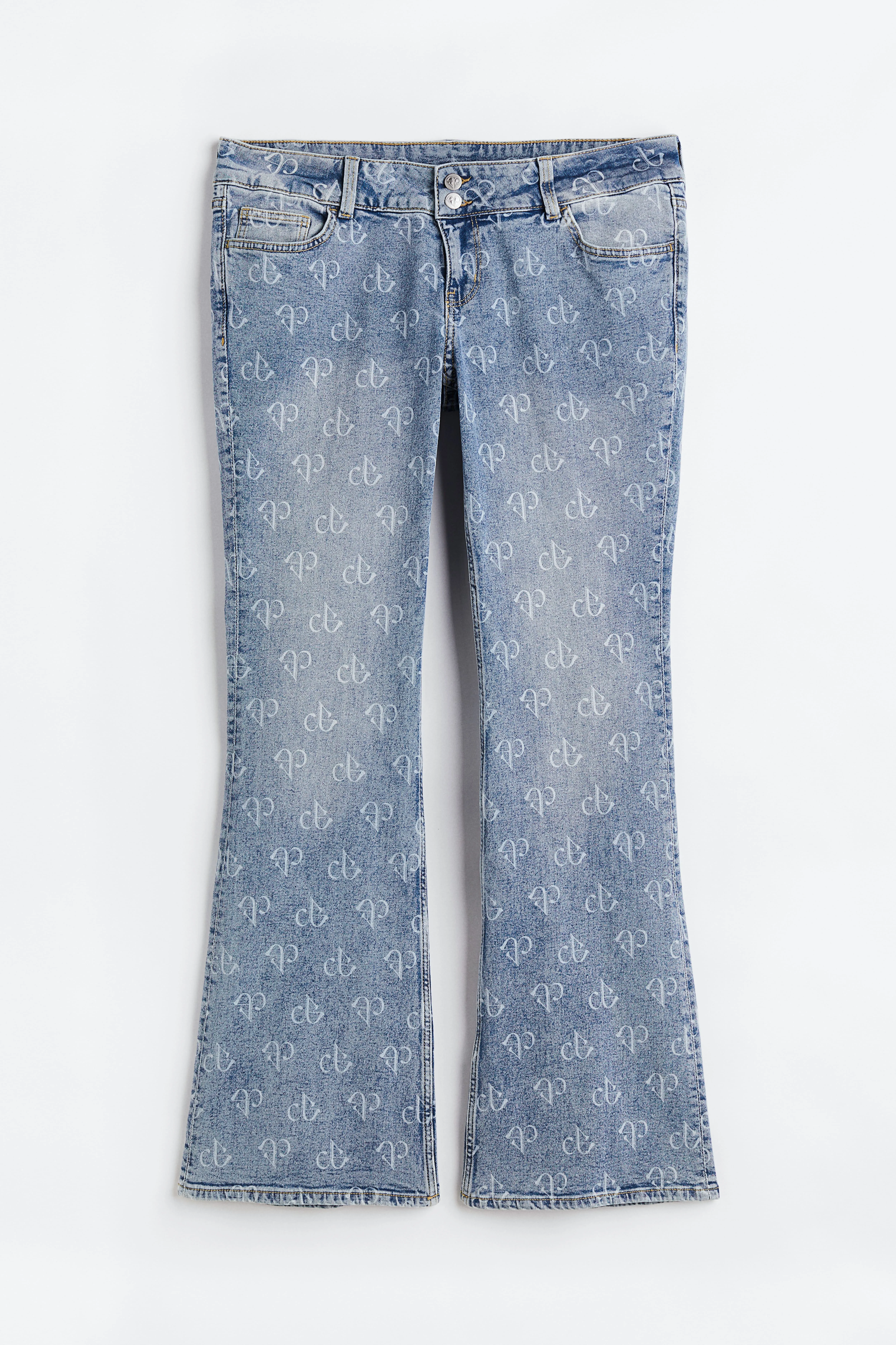 H&M+ Flared Low Jeans - Low waist - Long - Light denim blue/Blackpink - Ladies | H&M GB