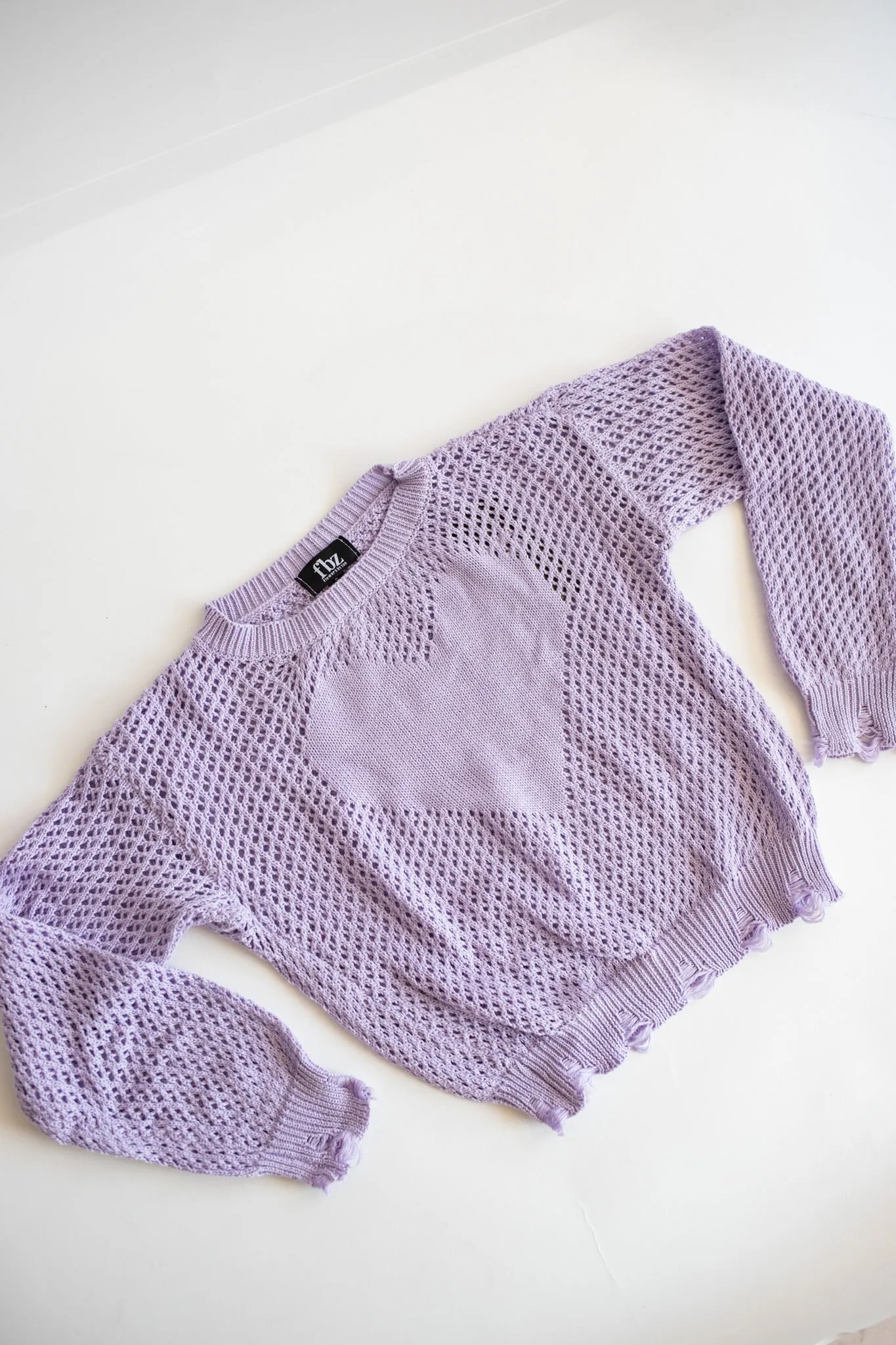 Heart Knit Sweater | Lavender