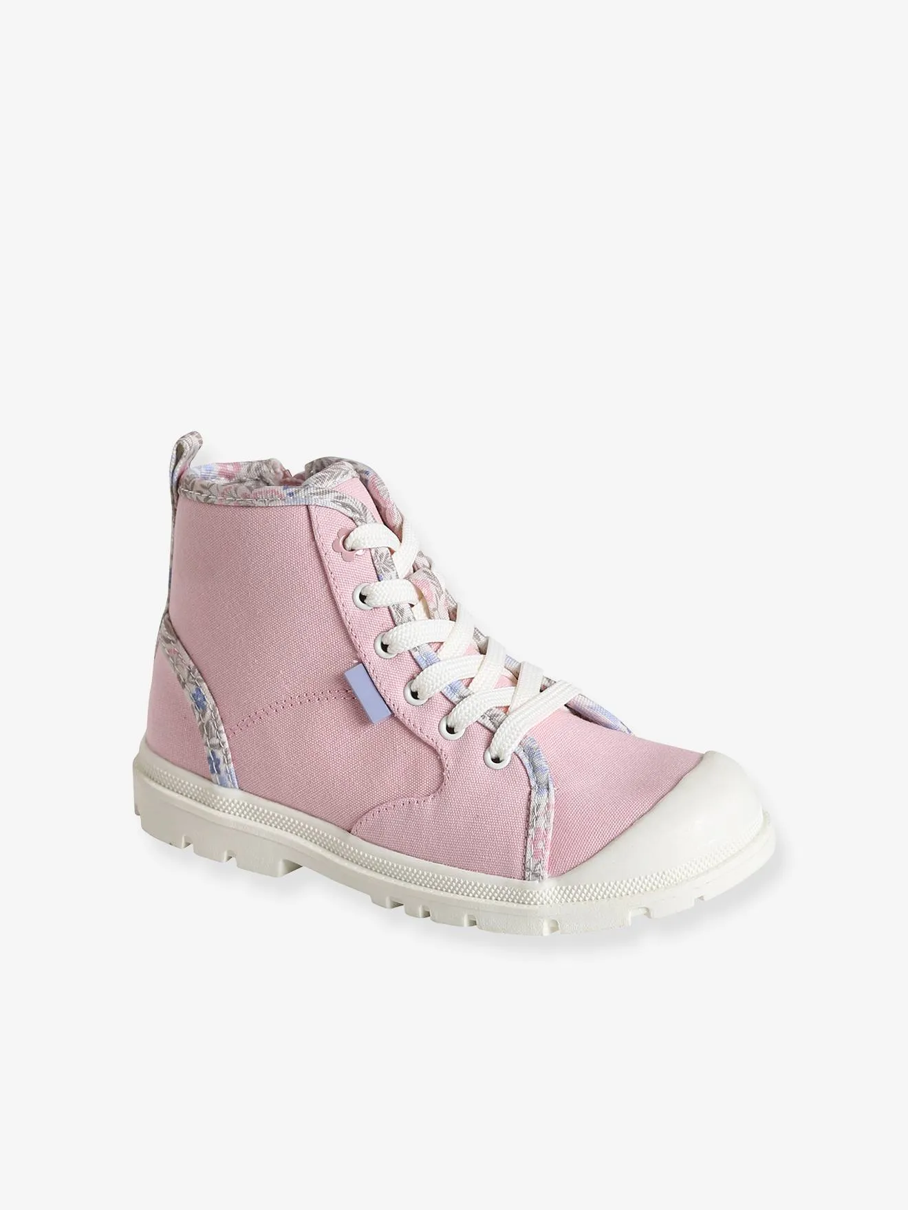 High Top Trainers with Zip & Laces for Children - rose