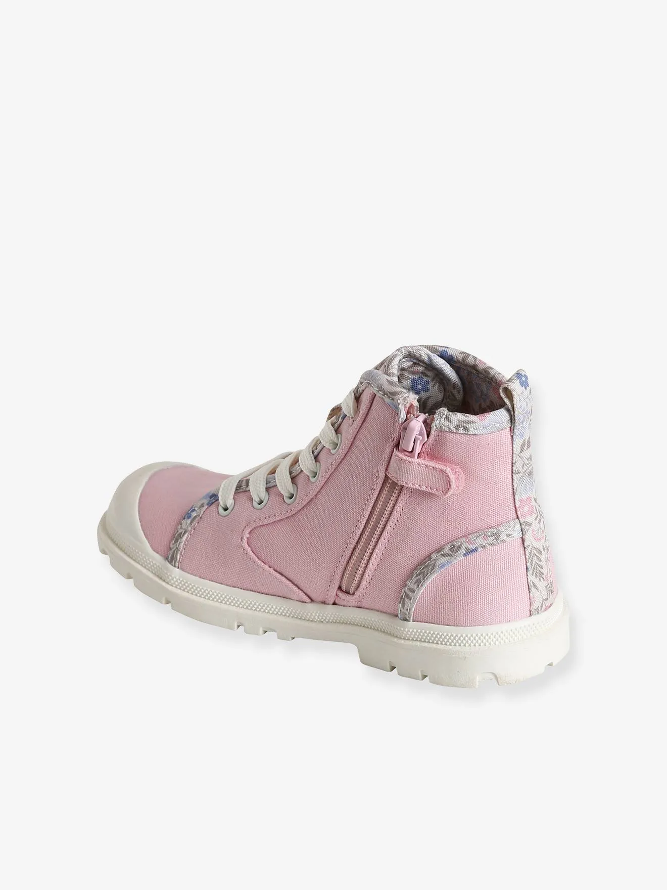 High Top Trainers with Zip & Laces for Children - rose