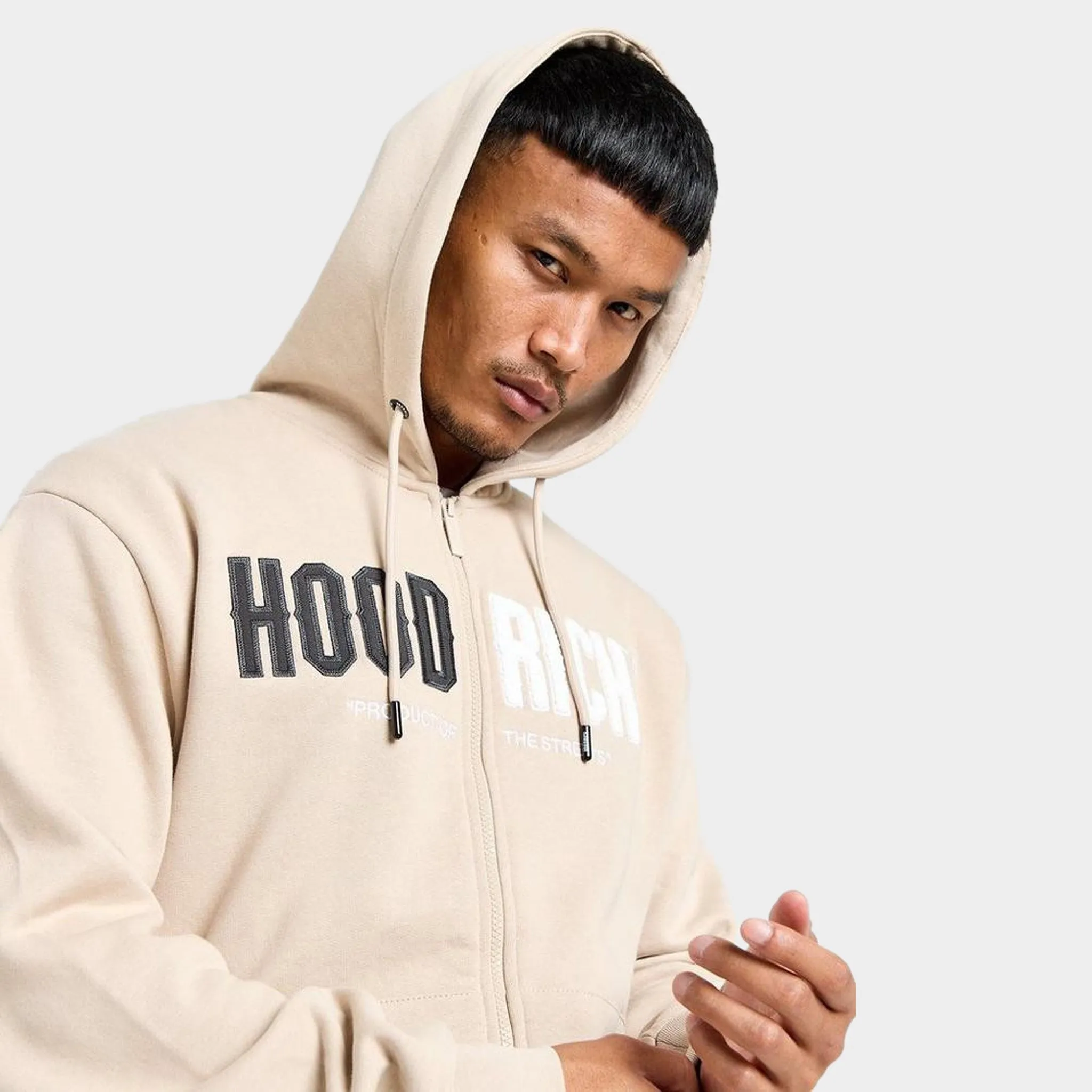 Hoodrich Fade Zip-Through Hoodie / Oxford Tan