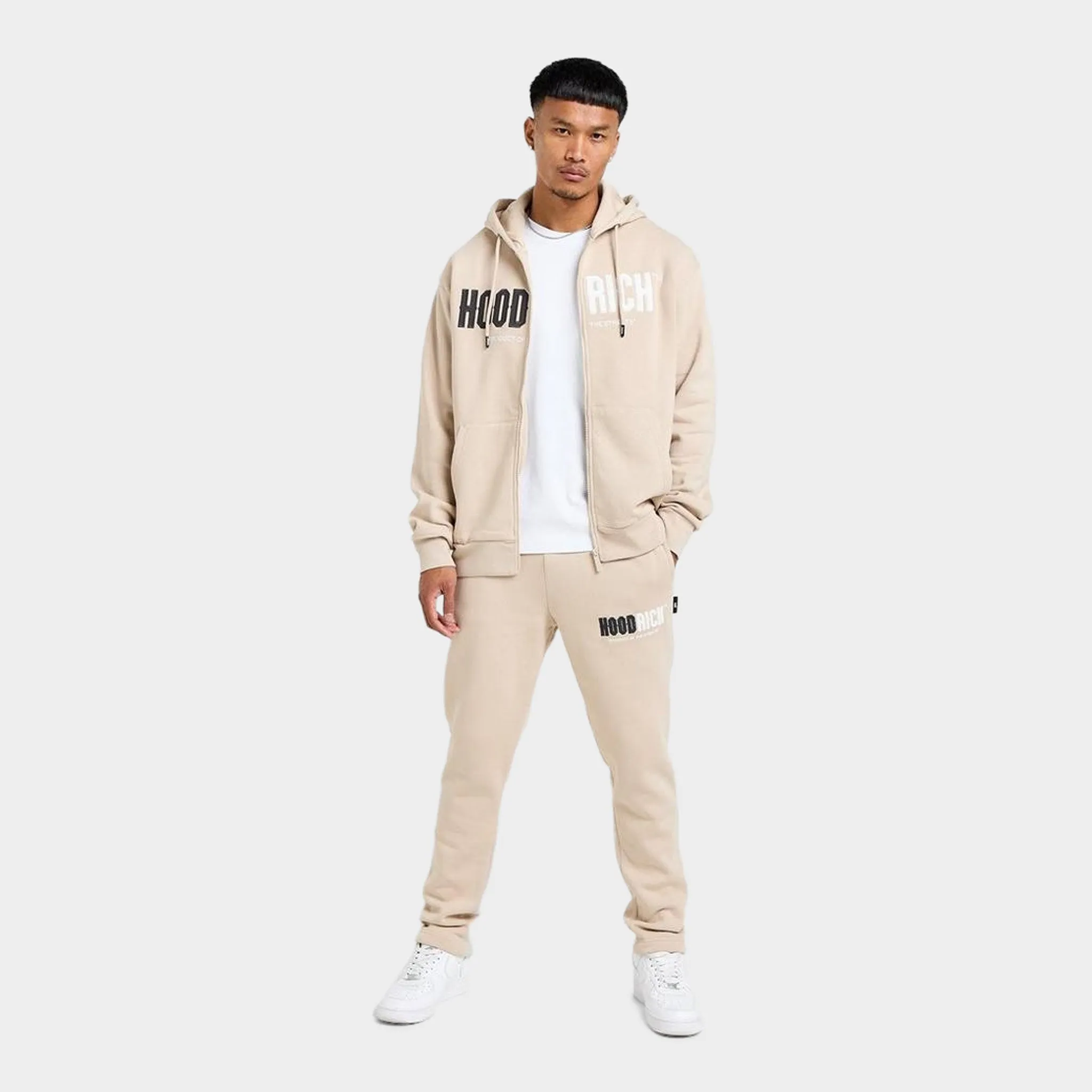 Hoodrich Fade Zip-Through Hoodie / Oxford Tan