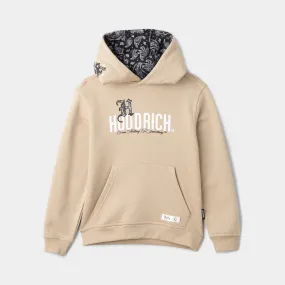 Hoodrich Junior Boys Eterno Pullover Hoodie Oxford Tan / White - Black