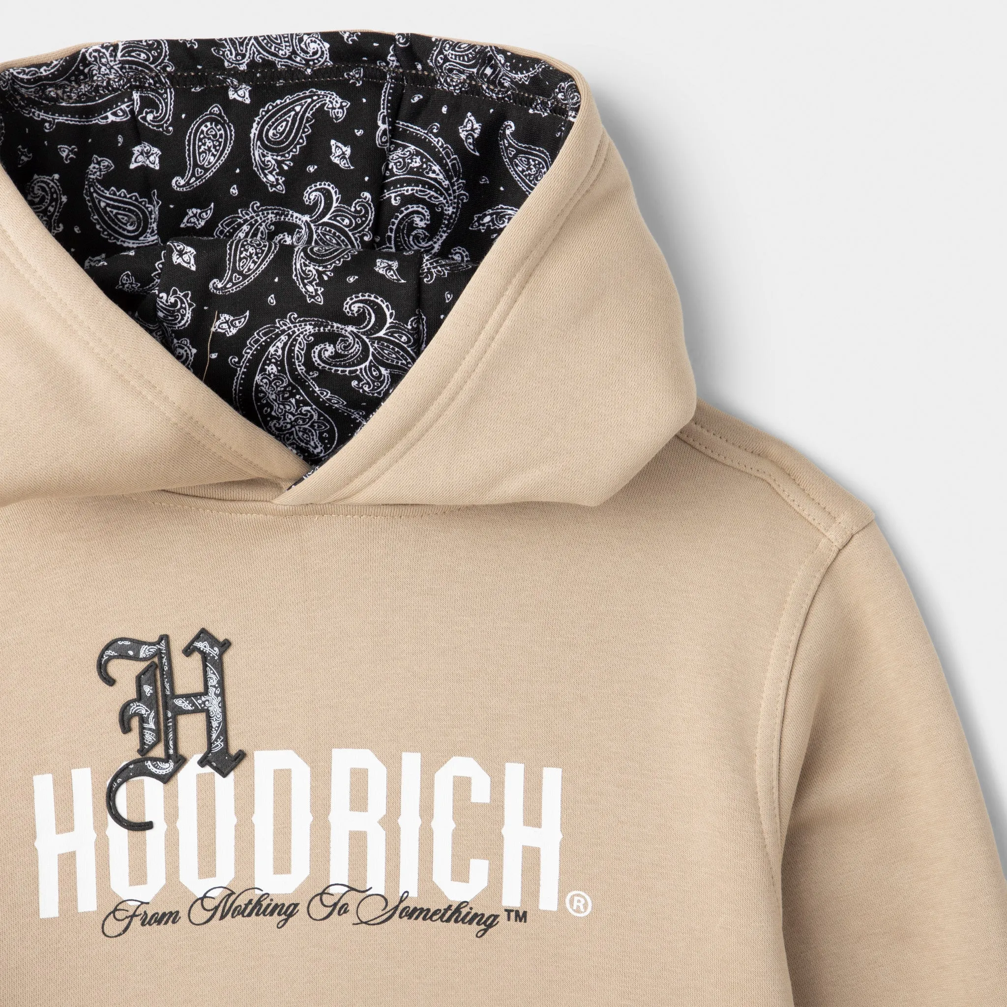 Hoodrich Junior Boys Eterno Pullover Hoodie Oxford Tan / White - Black