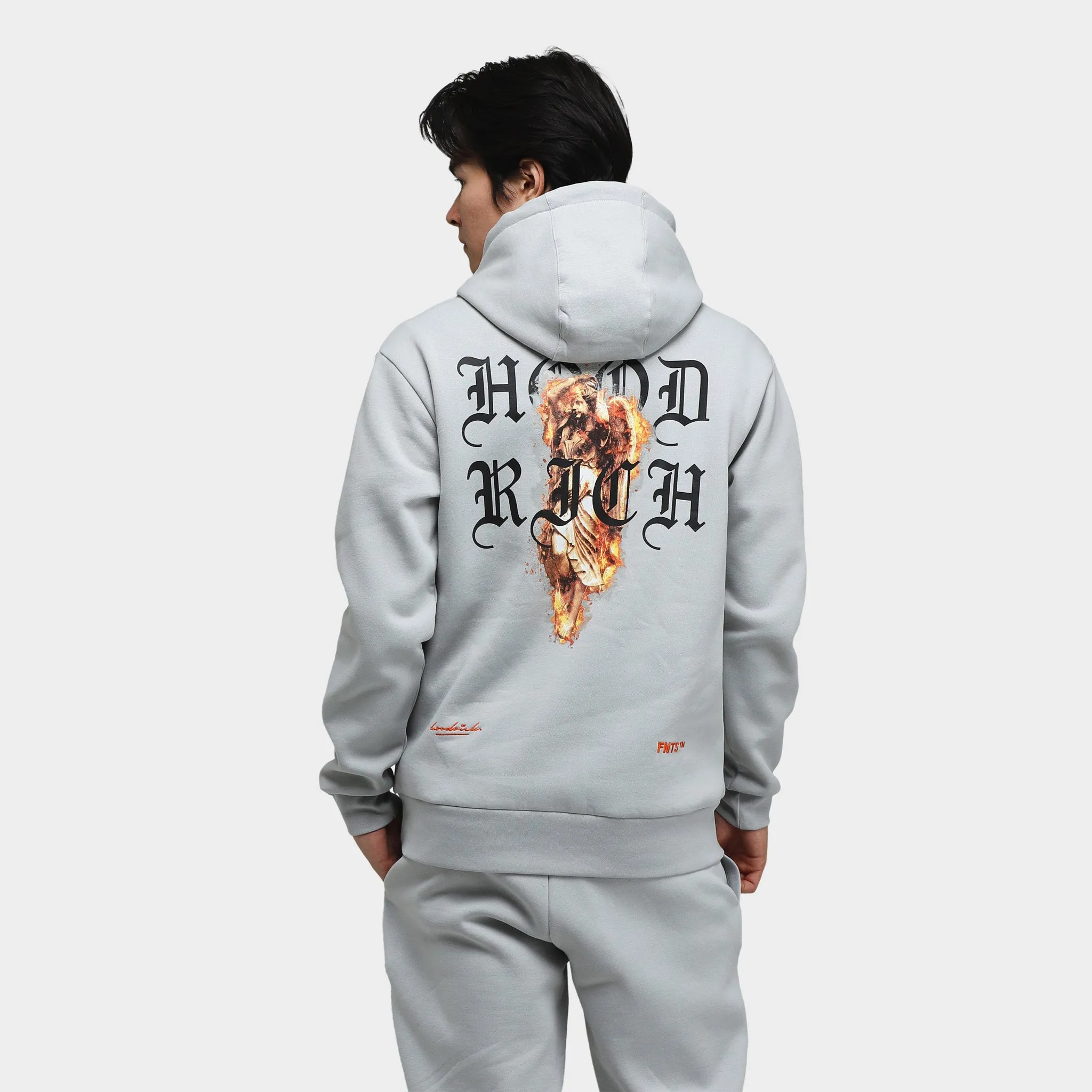 Hoodrich Vici Pullover Hoodie Harbor Mist / White - Persimmon Orange