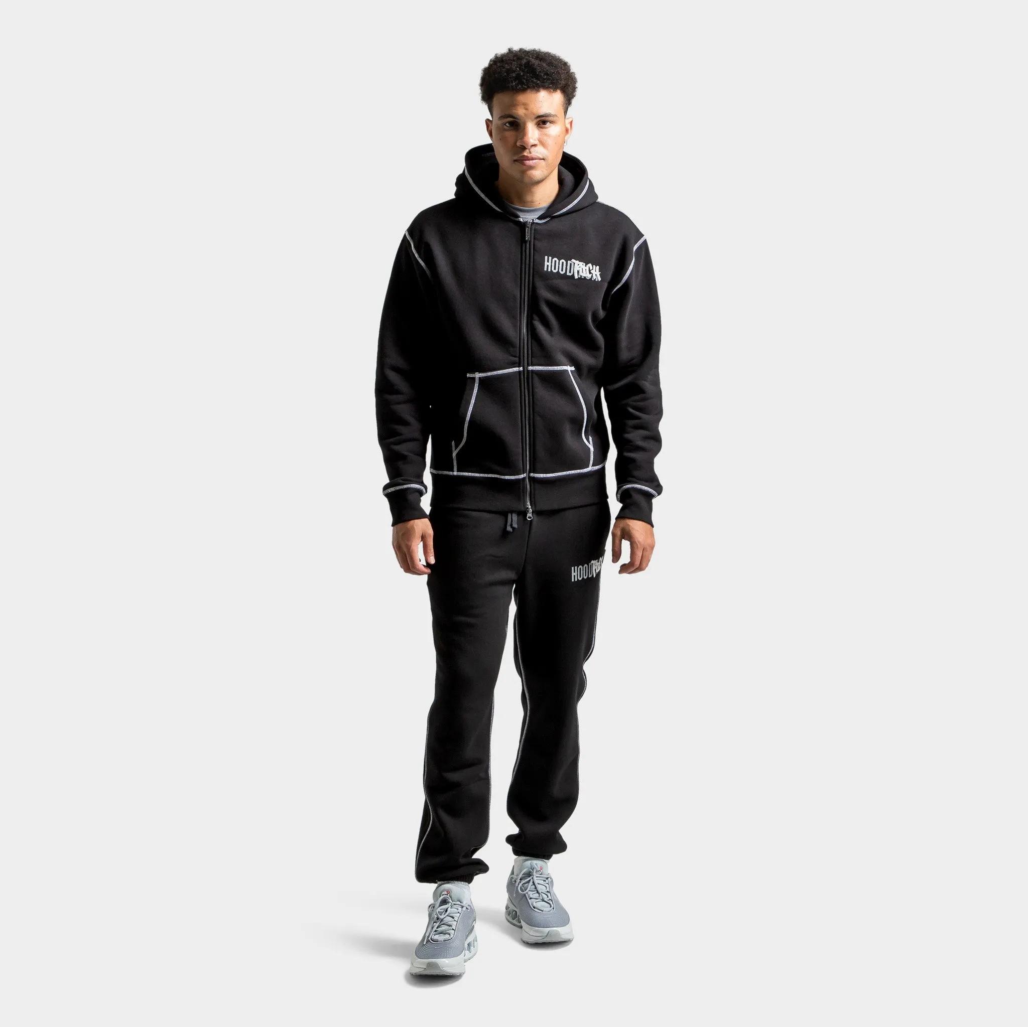 Hoodrich Wandal Zip-through Hoodie Black / Lava Smoke - Quiet Grey