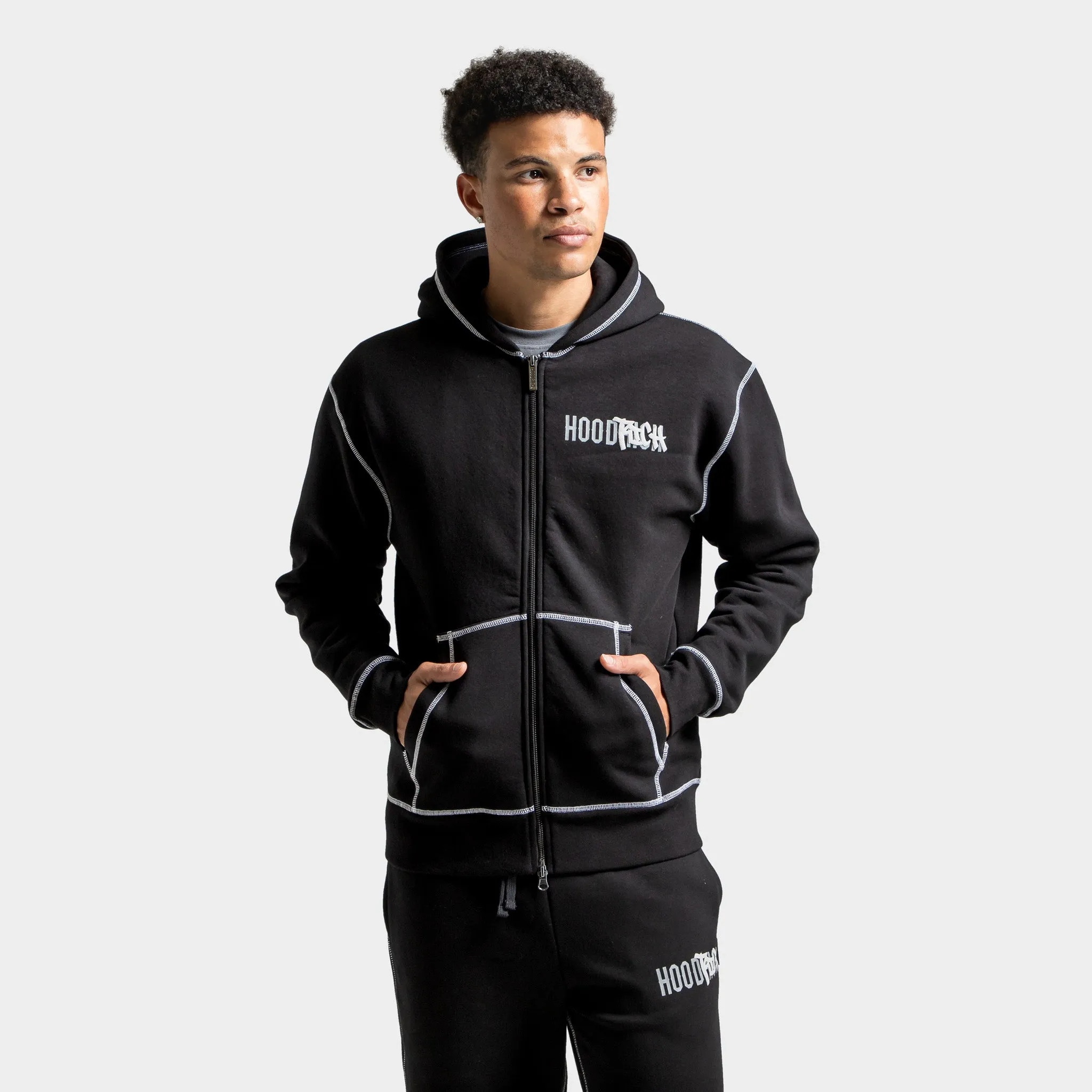 Hoodrich Wandal Zip-through Hoodie Black / Lava Smoke - Quiet Grey