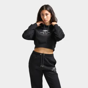 Hoodrich Women's OG Eternal Crop Hoodie Black / White - Festival Bloom