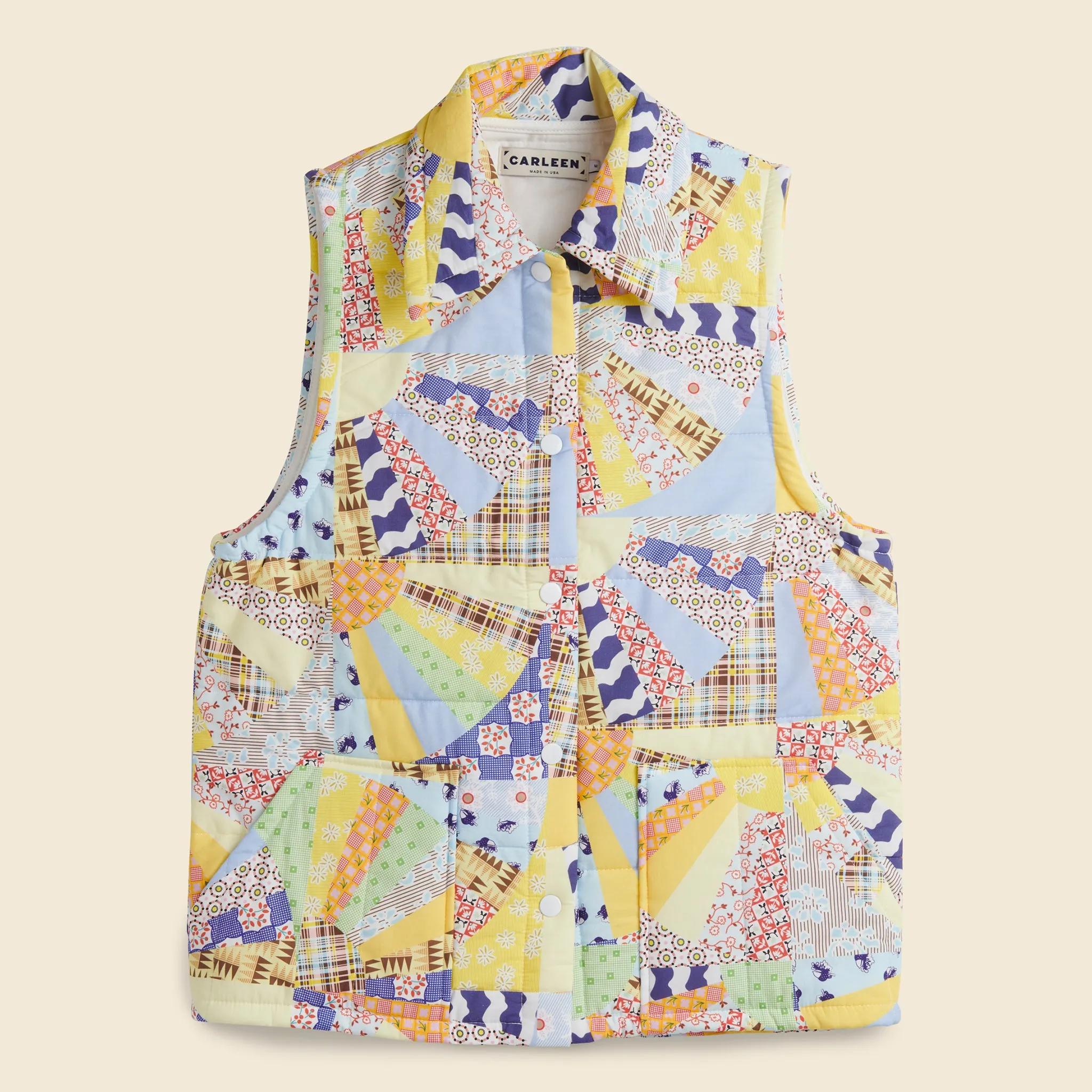 Hudson Quilt Vest - Quilted Fan Print