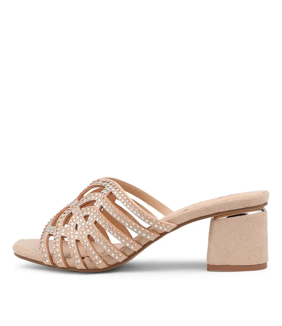 I LOVE BILLY Hilaria Pink Microsuede Sandals