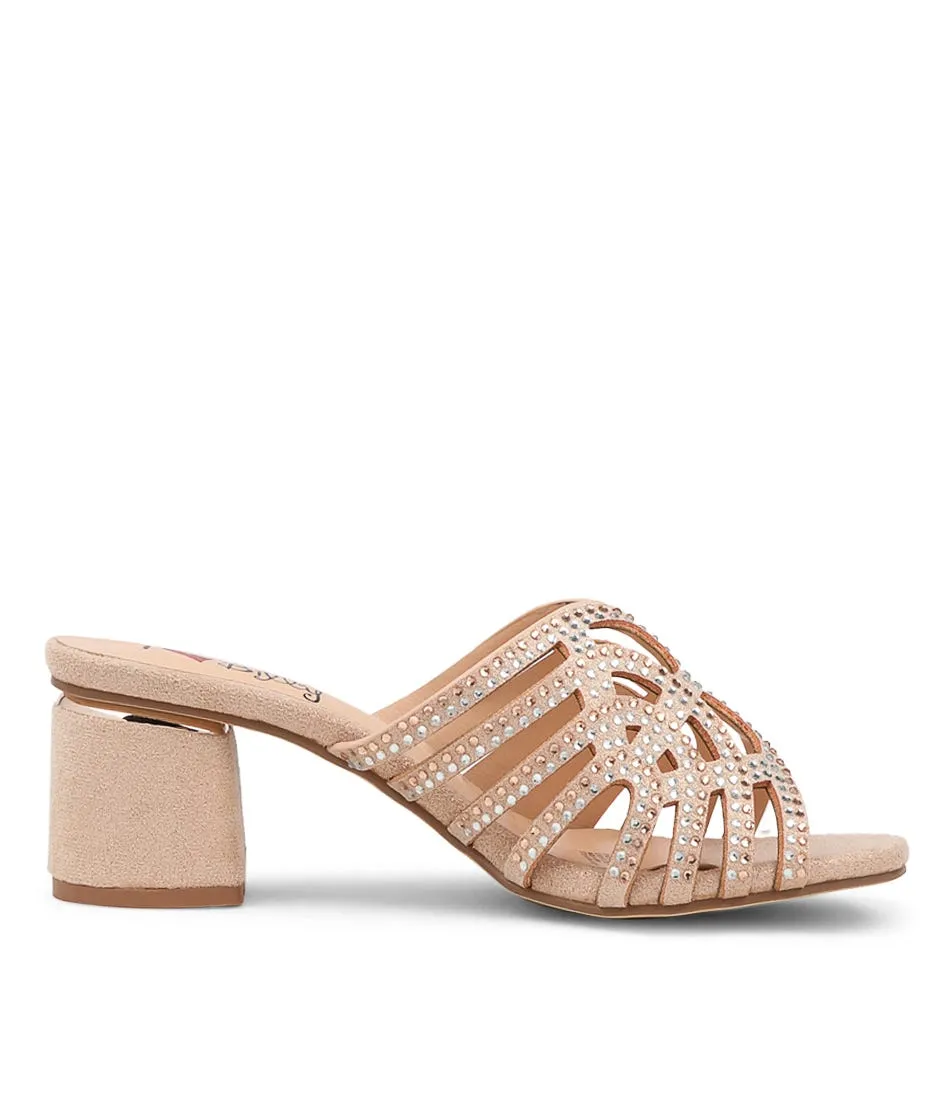 I LOVE BILLY Hilaria Pink Microsuede Sandals