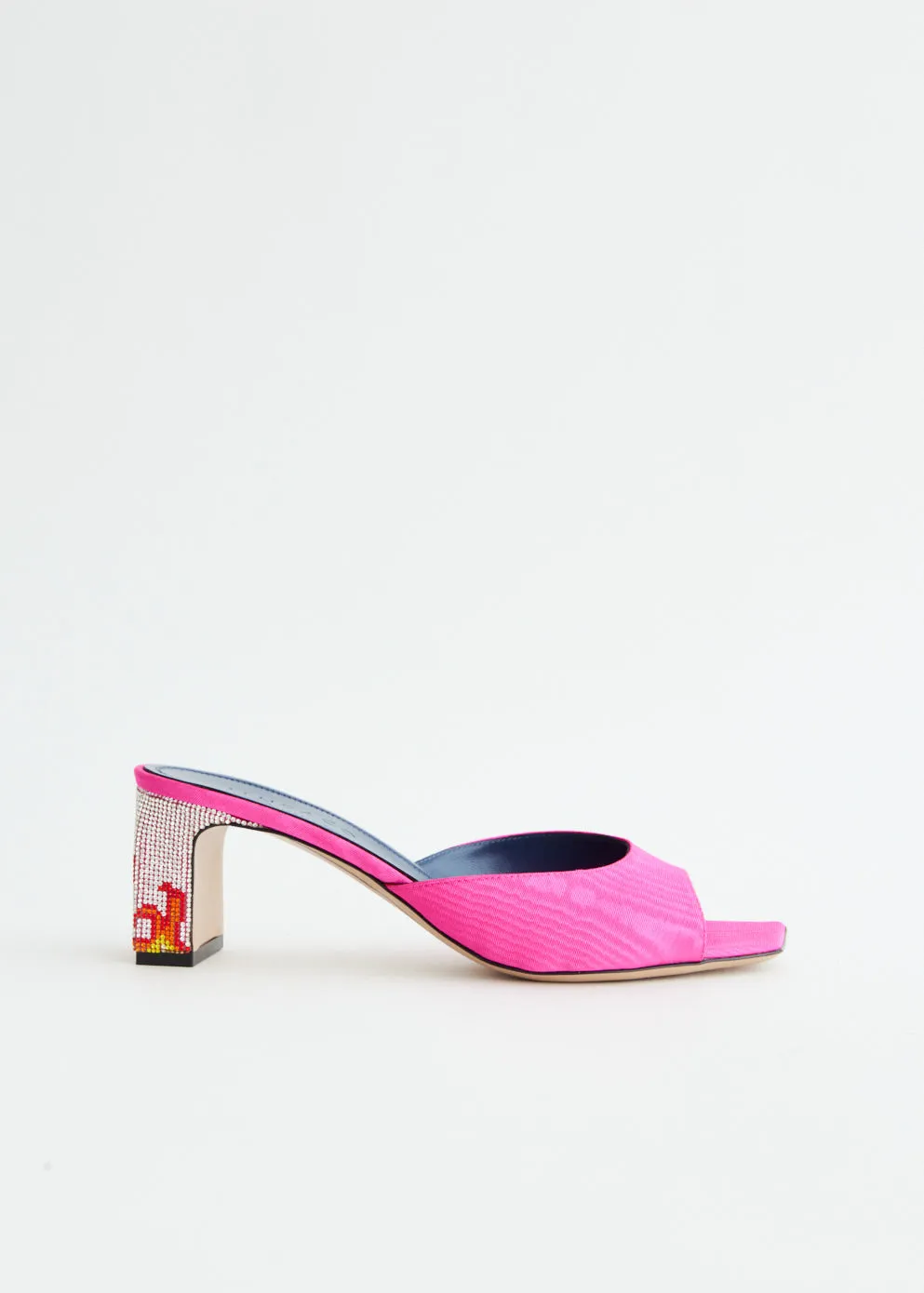 IINDACO -  Ade Grosgrain Moire Mules - Open toe