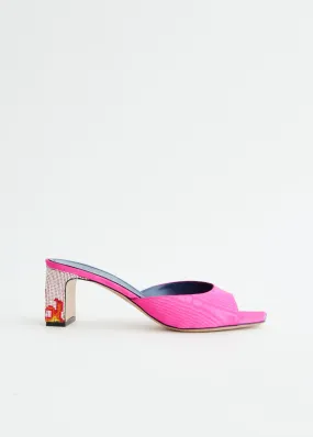 IINDACO -  Ade Grosgrain Moire Mules - Open toe