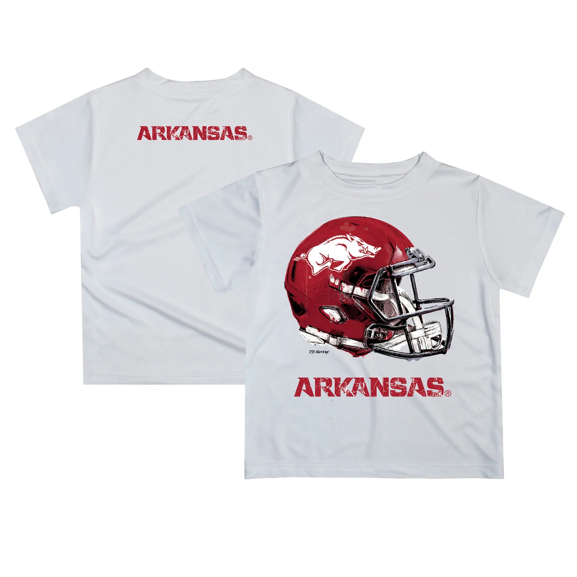 Infant White Arkansas Razorbacks Dripping Helmet T-Shirt