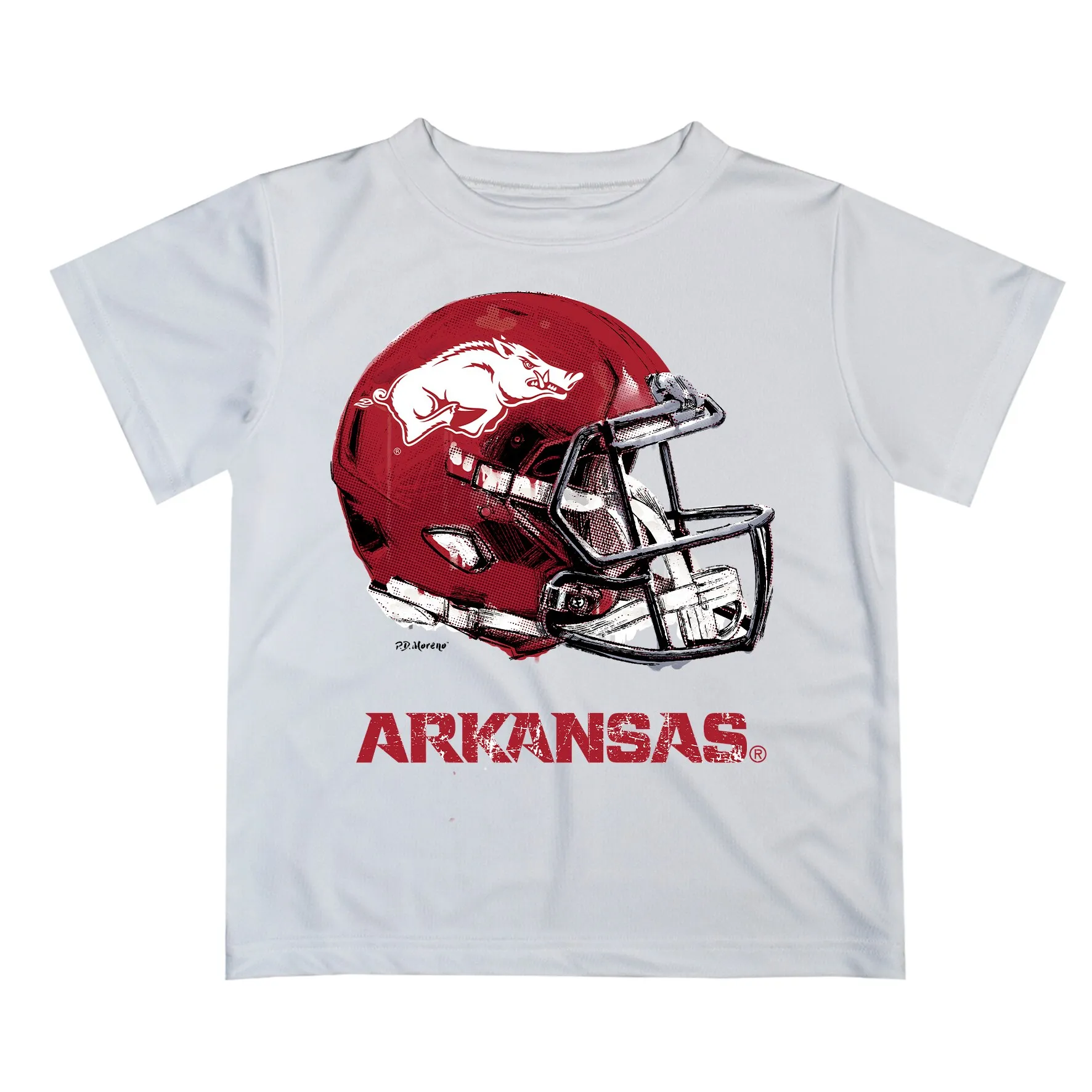 Infant White Arkansas Razorbacks Dripping Helmet T-Shirt