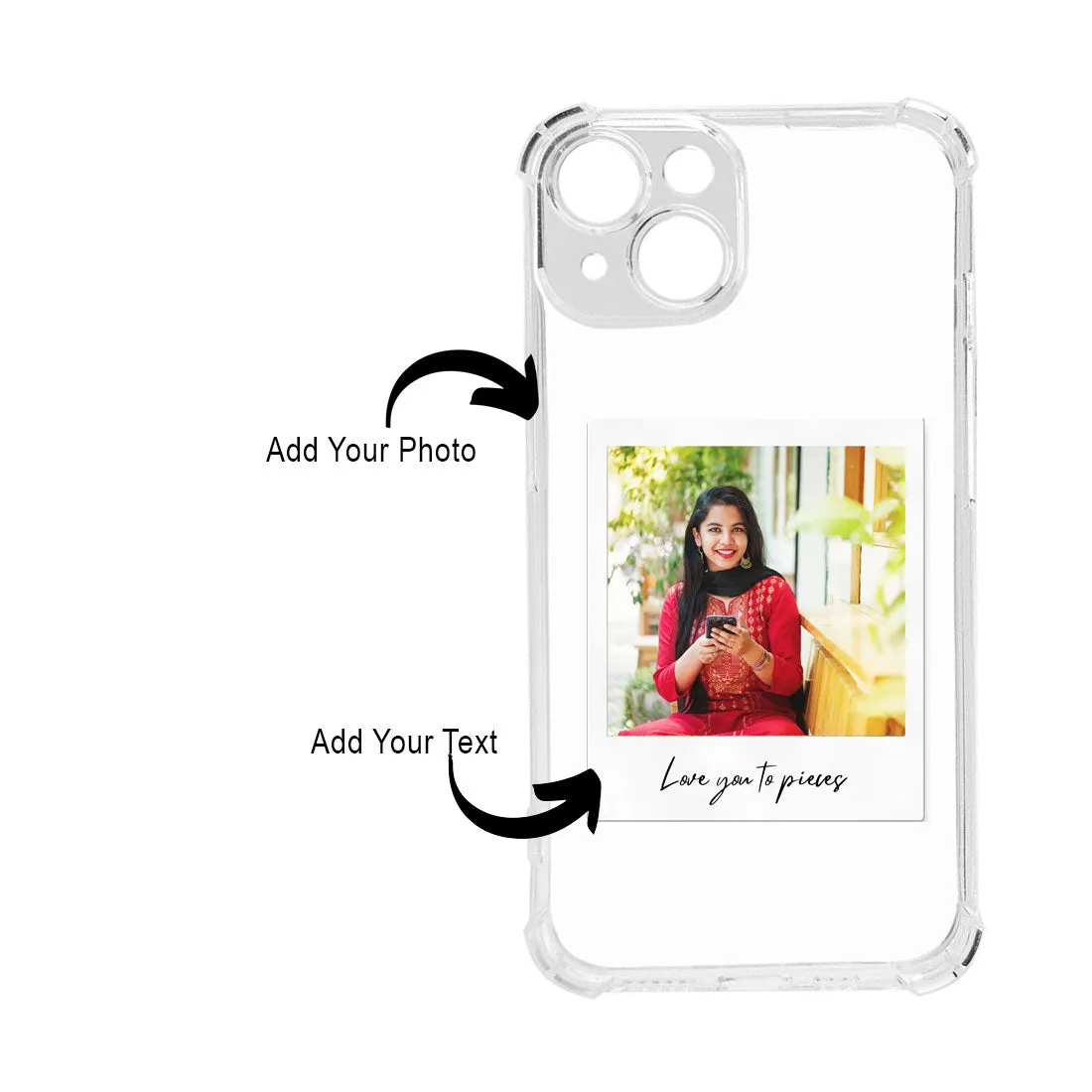 iPhone 14 Back Cover with Camera Protection Custom Photo TPU Clear Cases